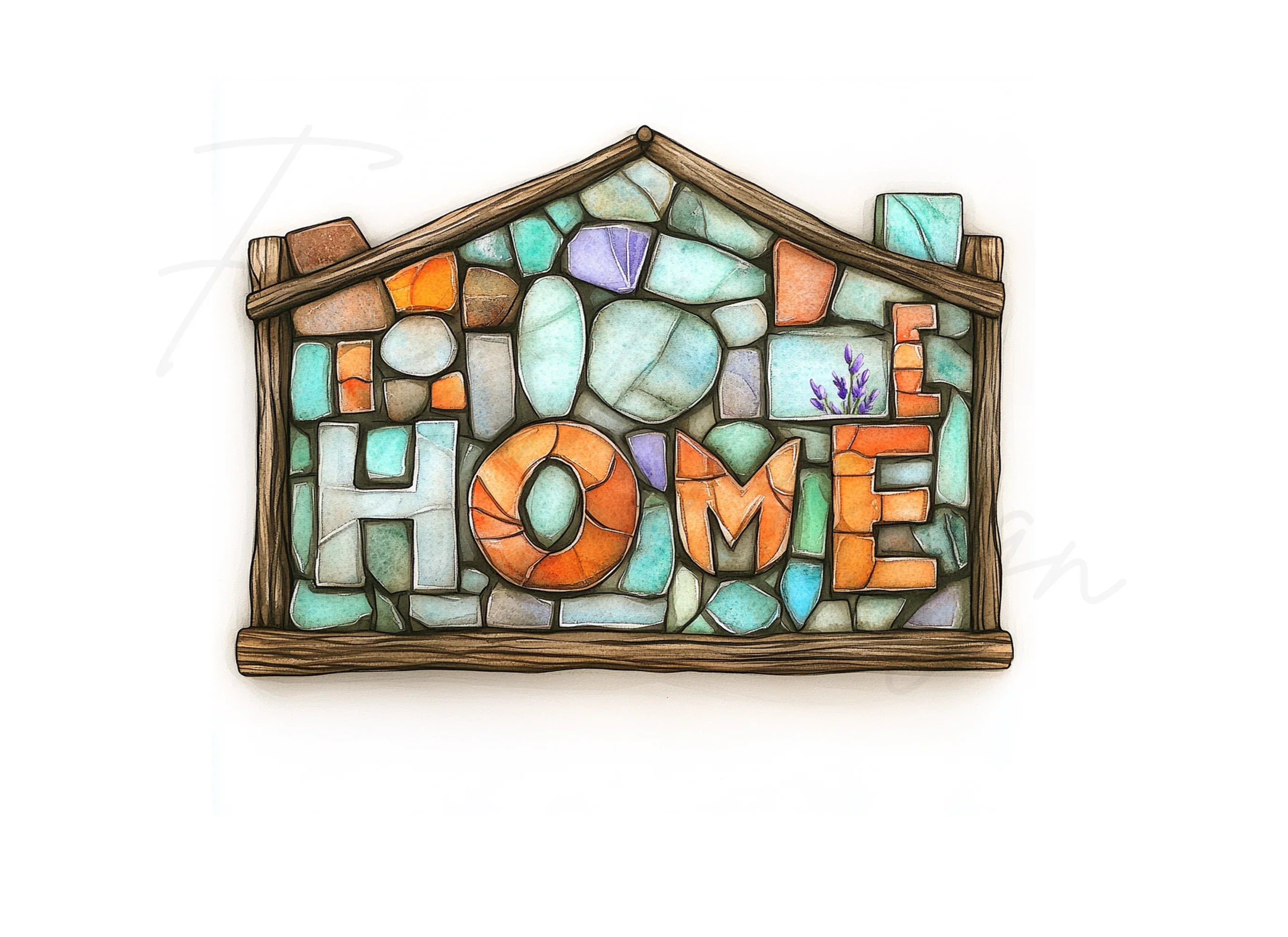 Stone Home Signs Clipart Bundle