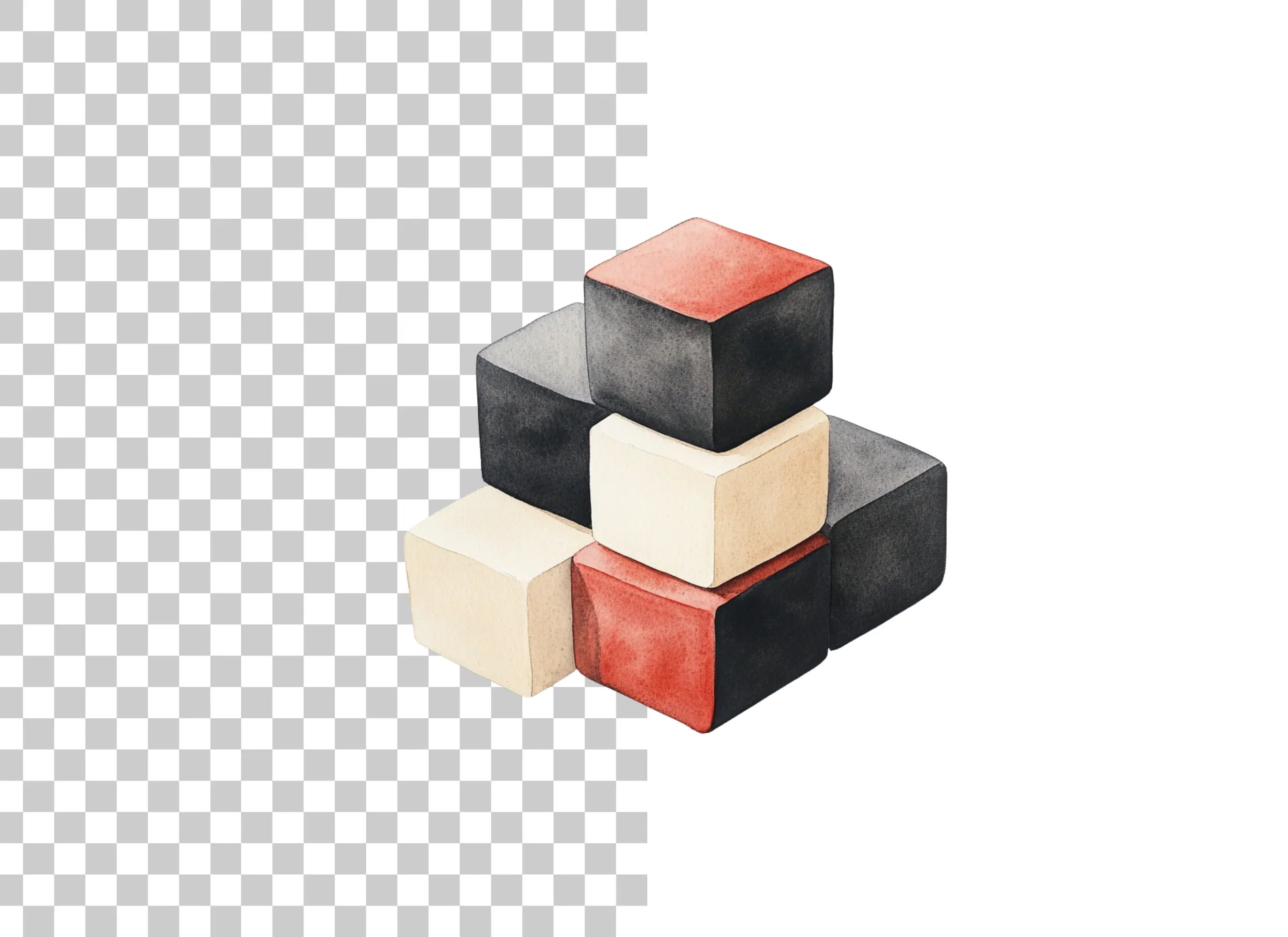 Pyramid Cube Arrangement Clipart Bundle