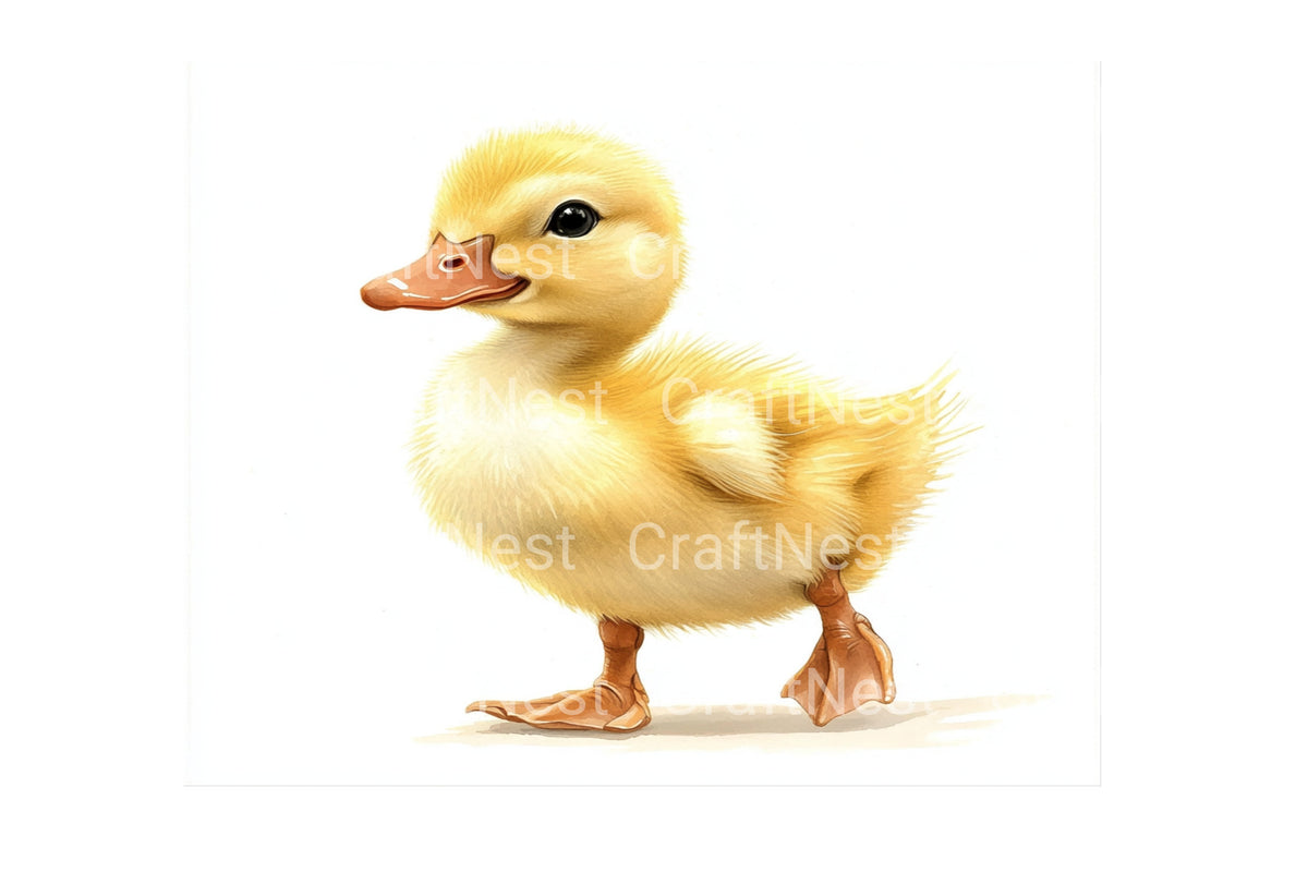 Adorable Baby Duckling Illustrations Clipart Bundle