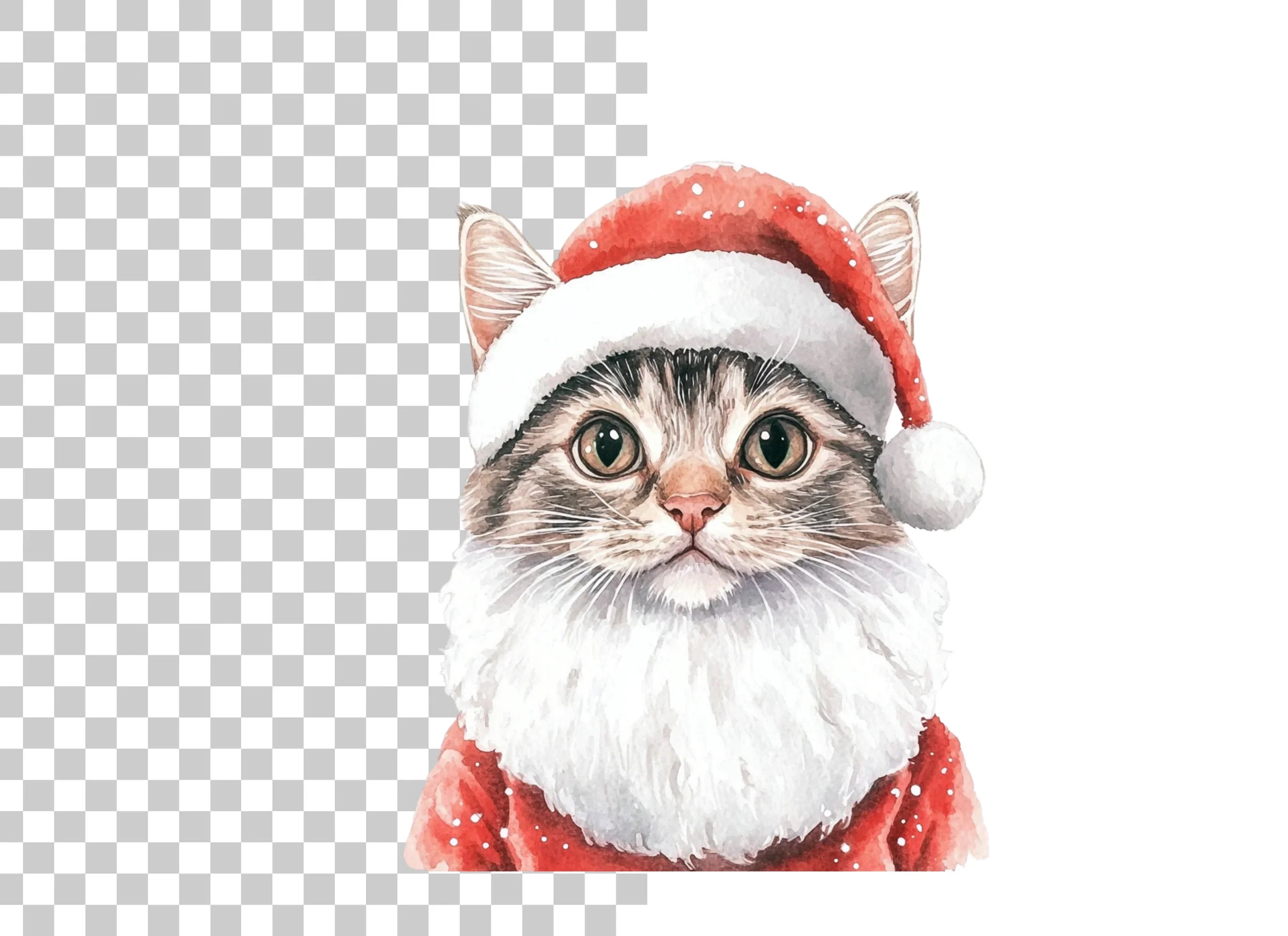 Santa Cat Clipart Bundle