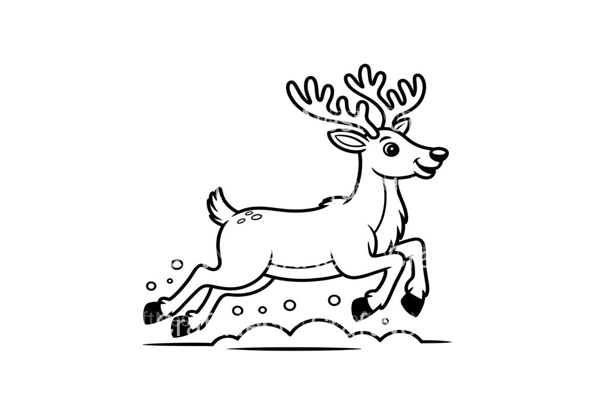 Cute Reindeerfor Kids Coloring Books