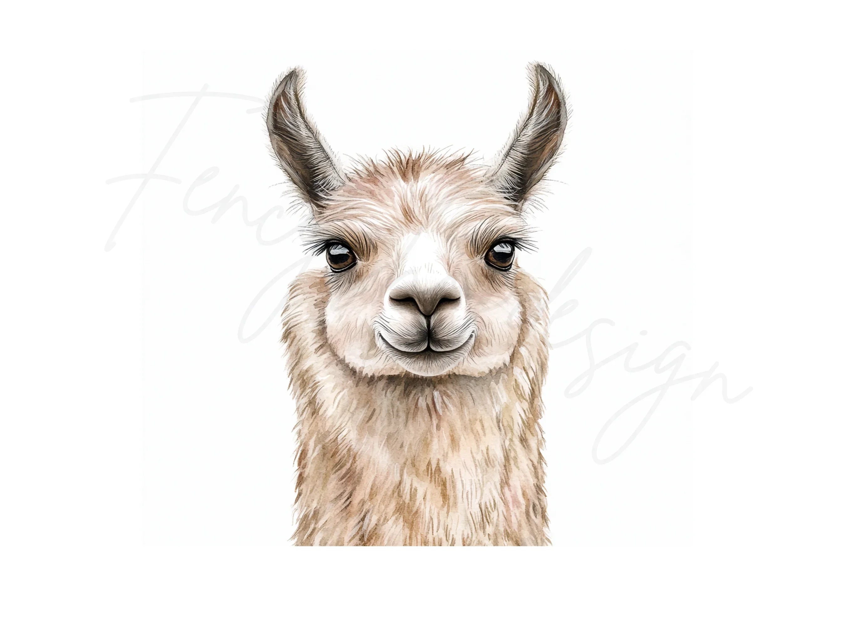 Cute Llama Face Clipart Bundle