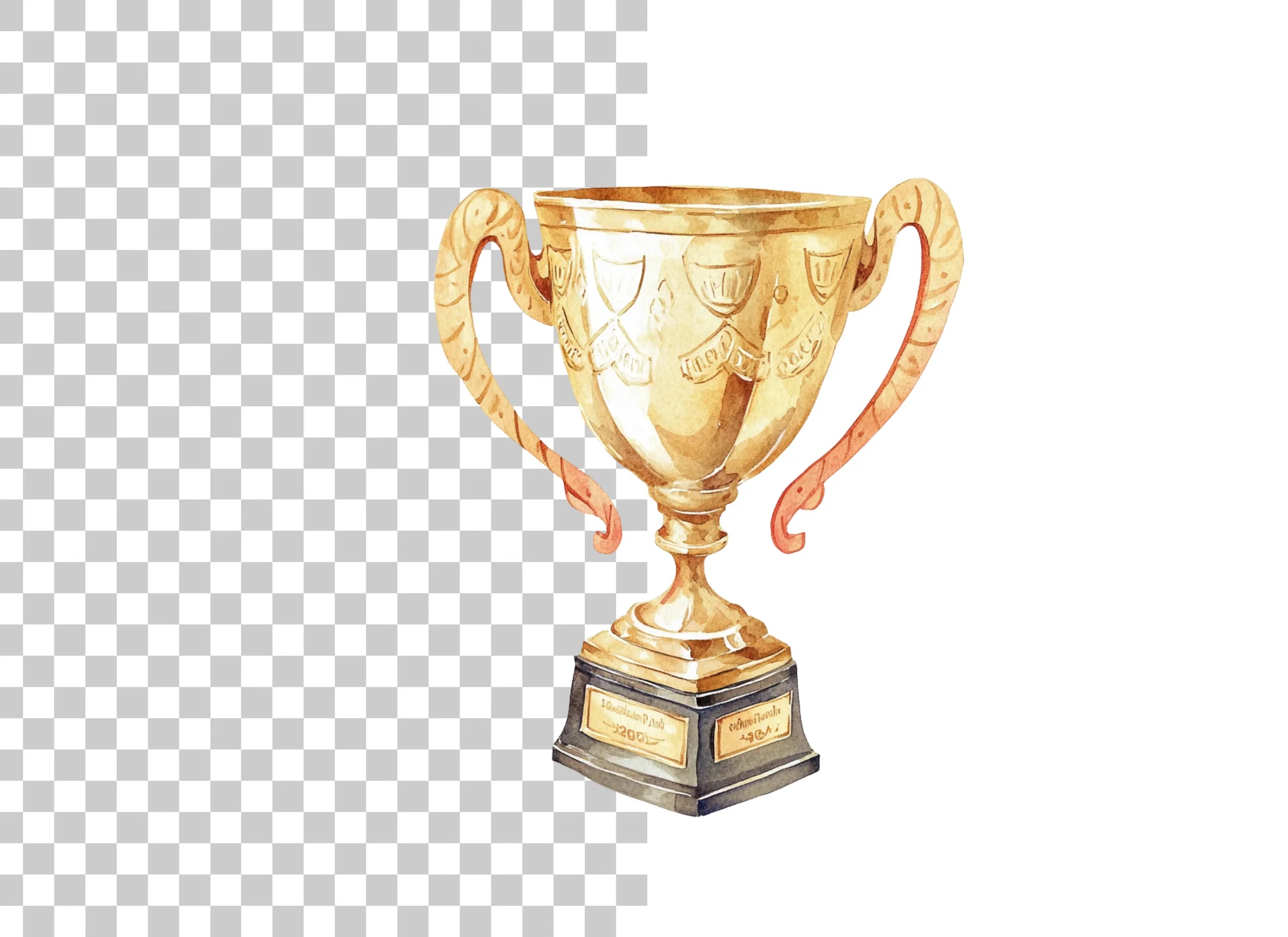 Golden Trophy Clipart Bundle