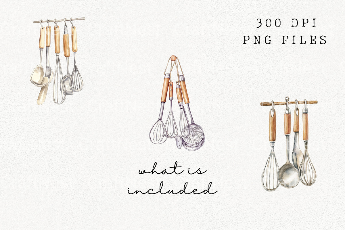 Kitchen Utensils Clipart Bundle