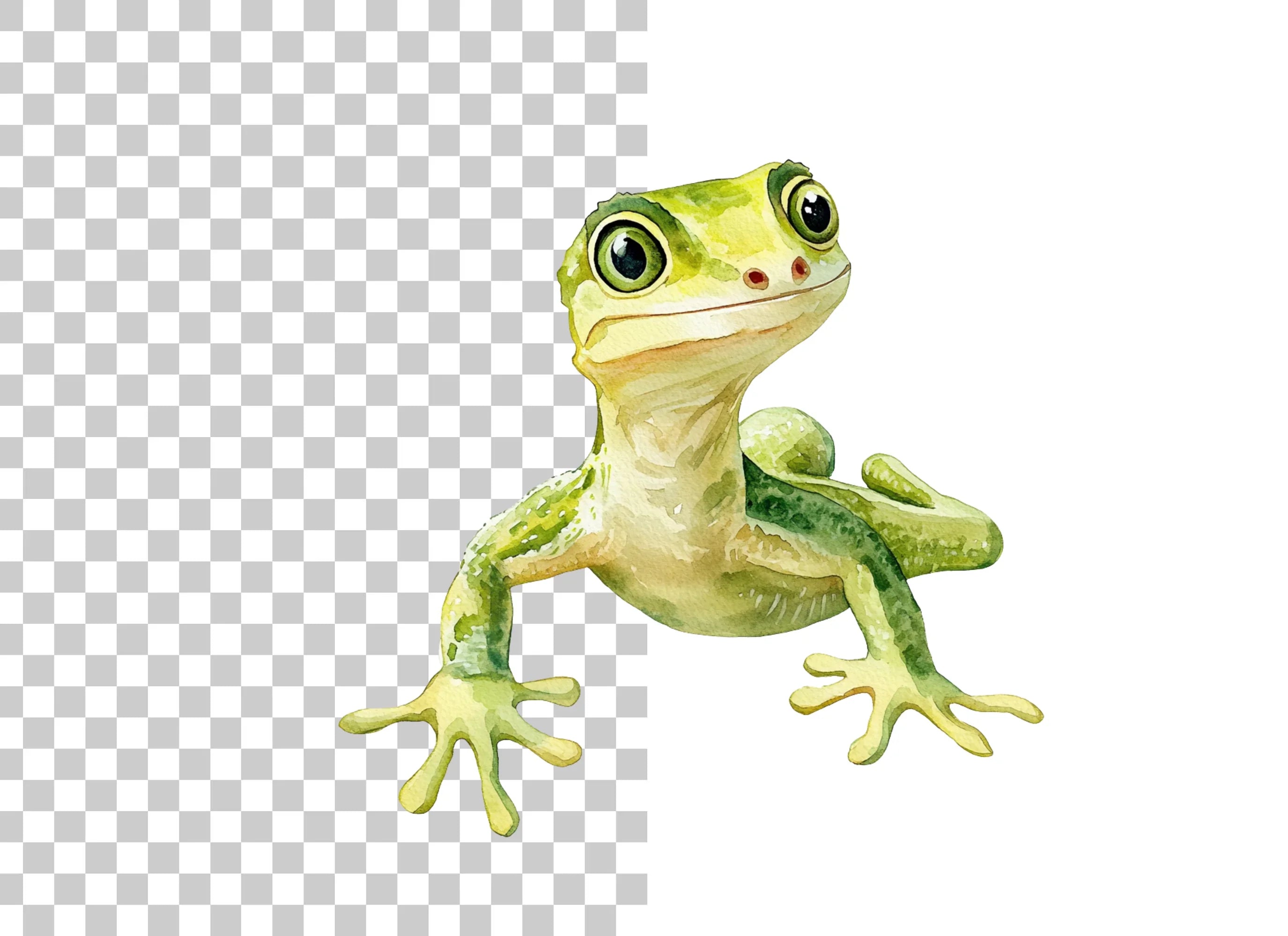 Cute Green Gecko Lizard Clipart Bundle