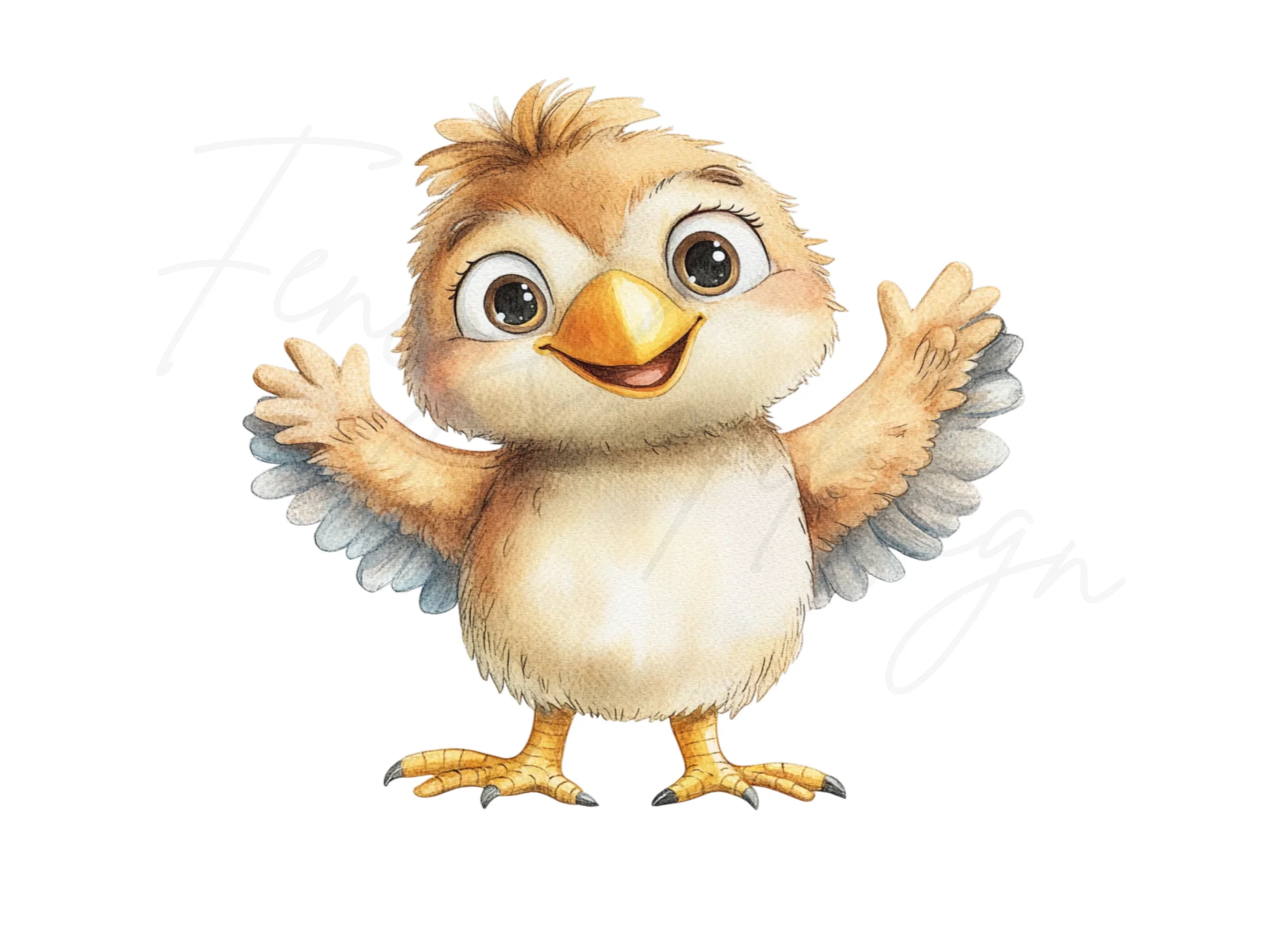 Cute Baby Sparrow Clipart Bundle