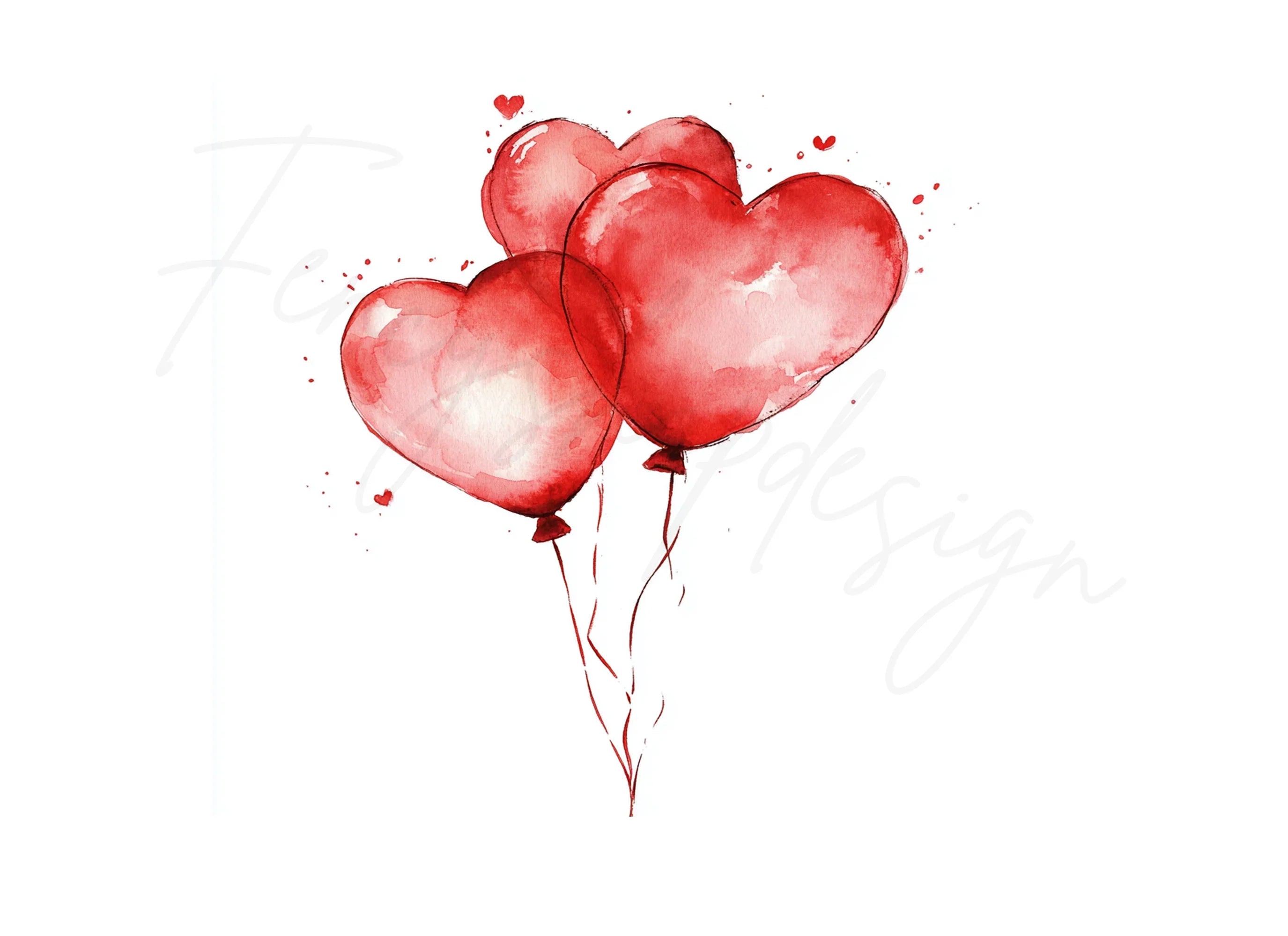 Heart Balloons Clipart Bundle