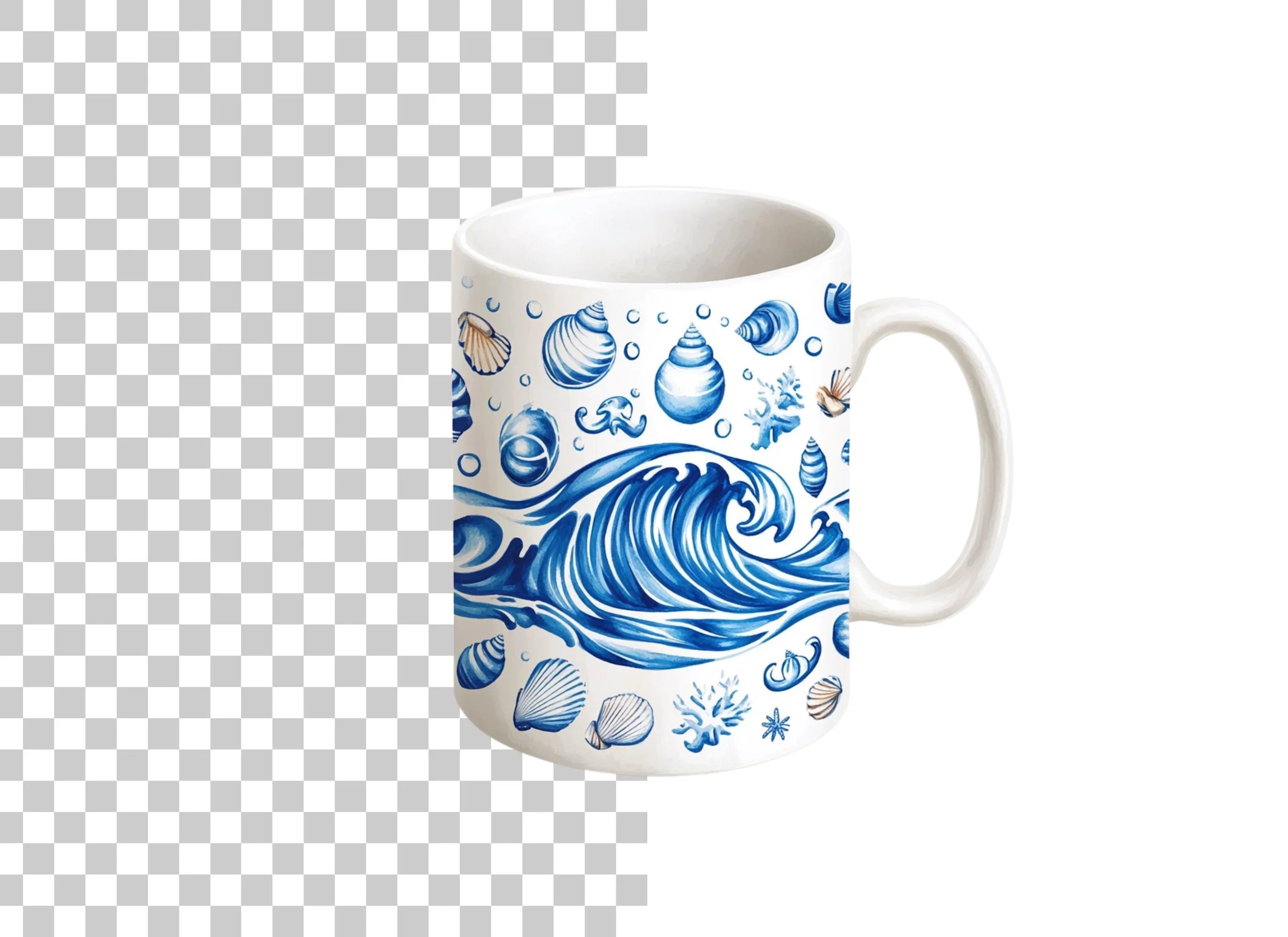 Ocean Waves and Seashells Clipart Bundle