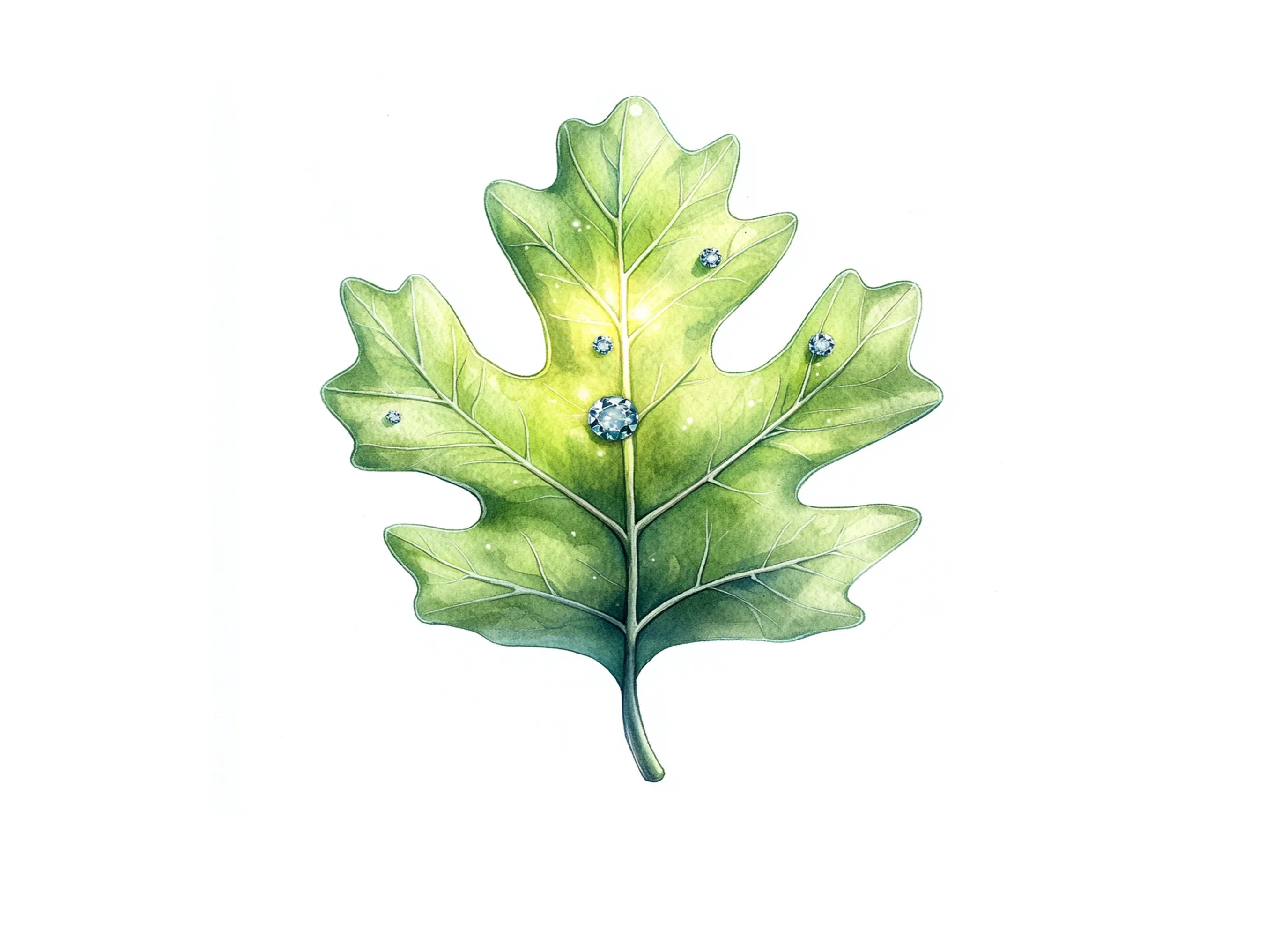 Jeweled Oak Leaves Clipart Bundle