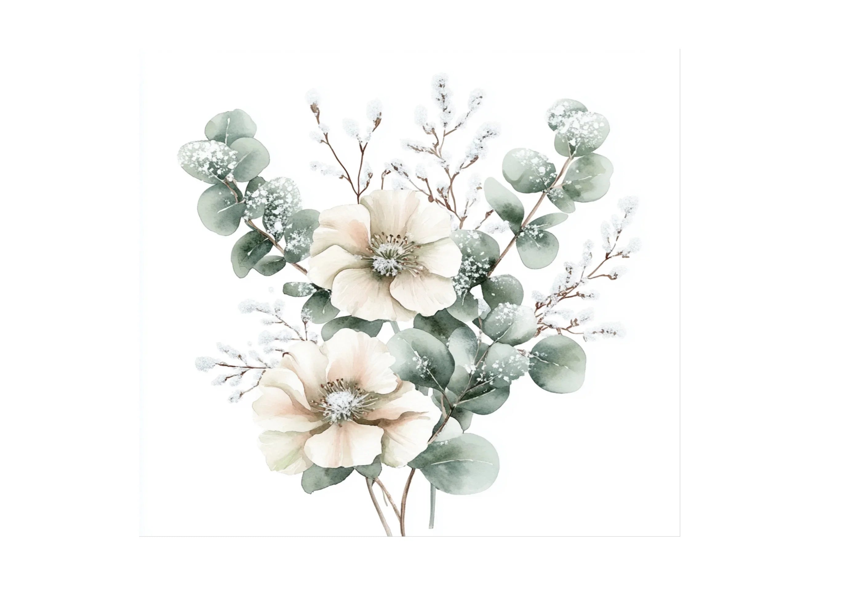 Eucalyptus Winter Flower Clipart Bundle