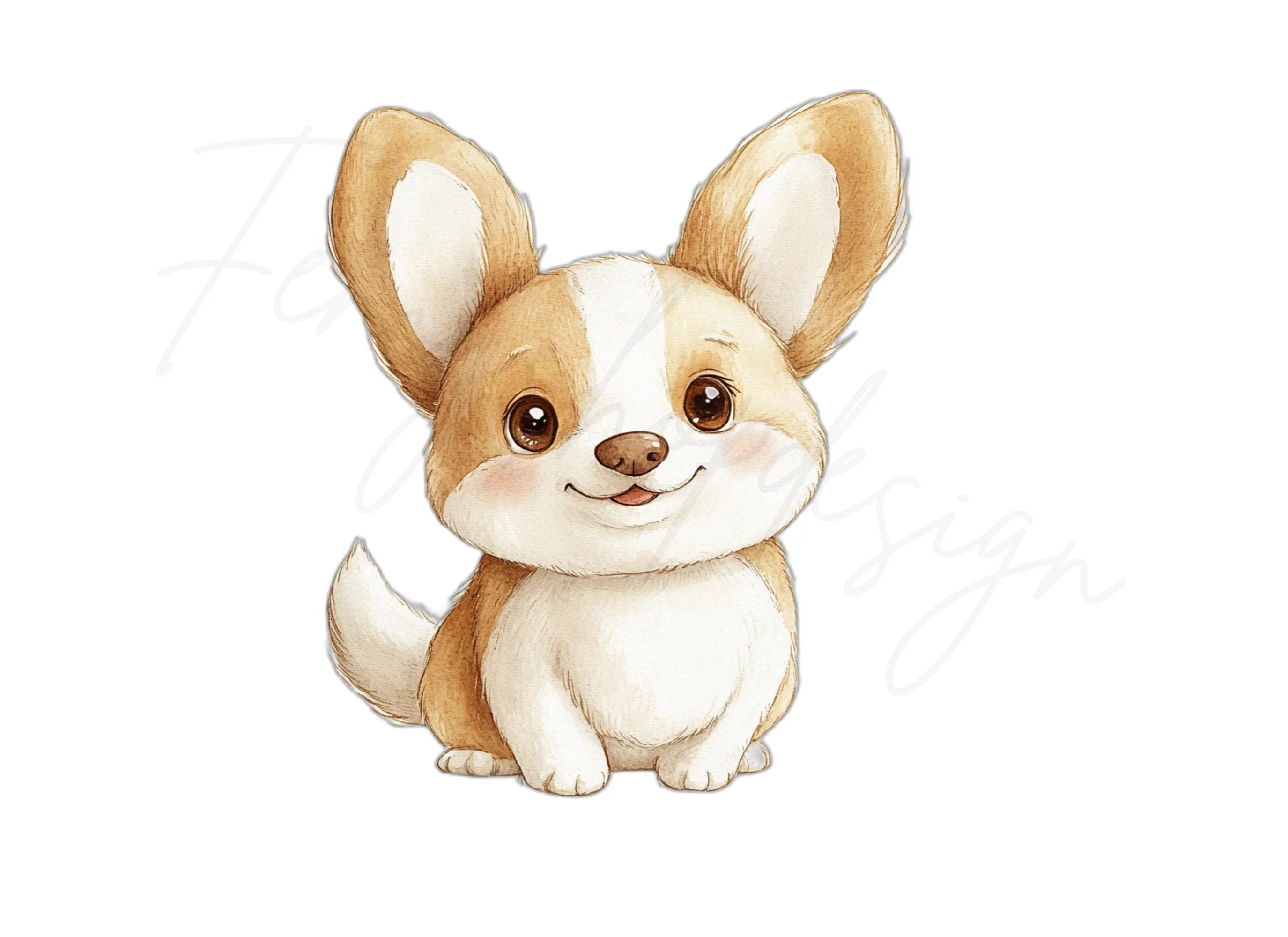 Cute Corgi Puppy Clipart Bundle