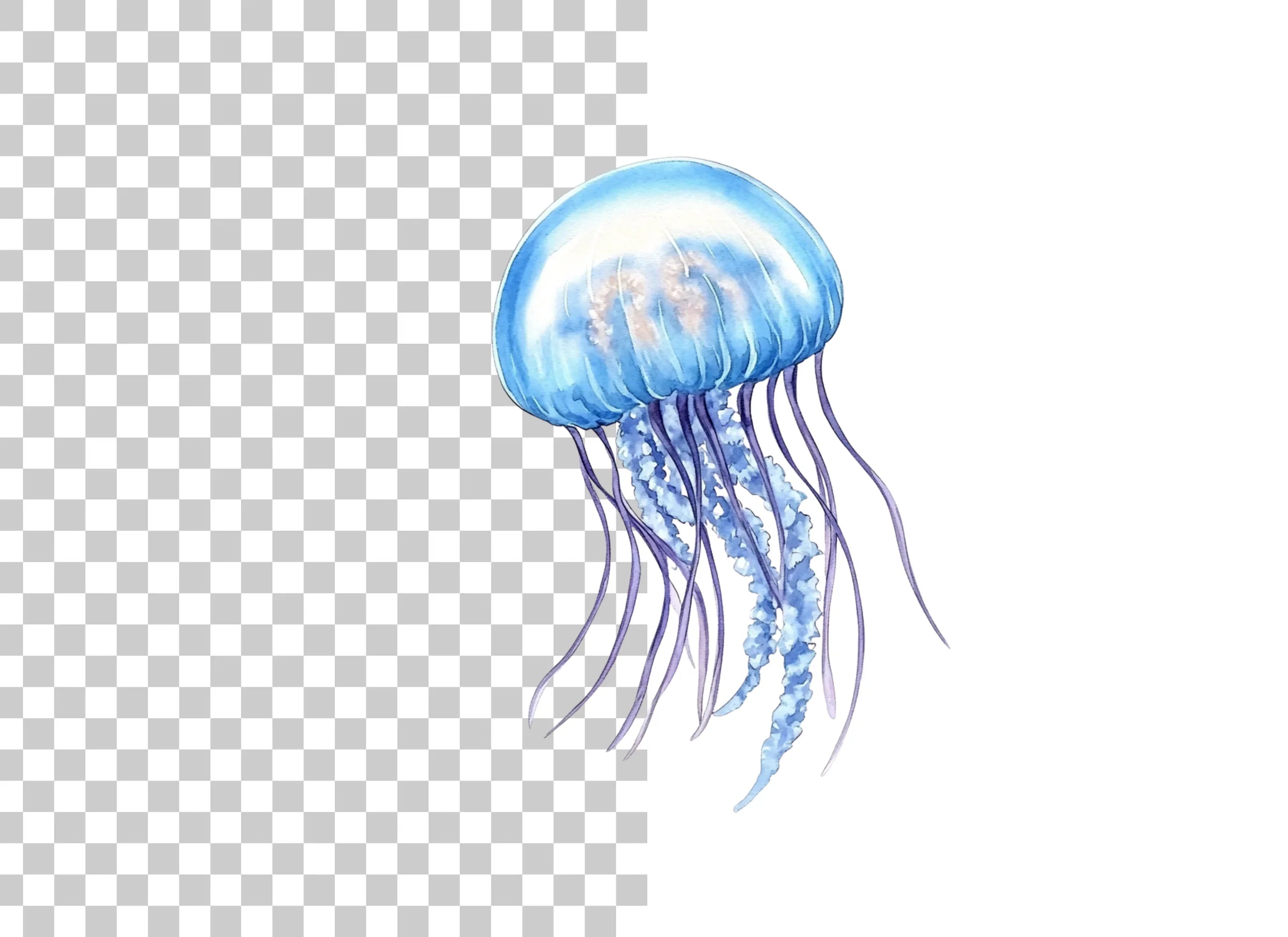 Blue Jellyfish Clipart Bundle