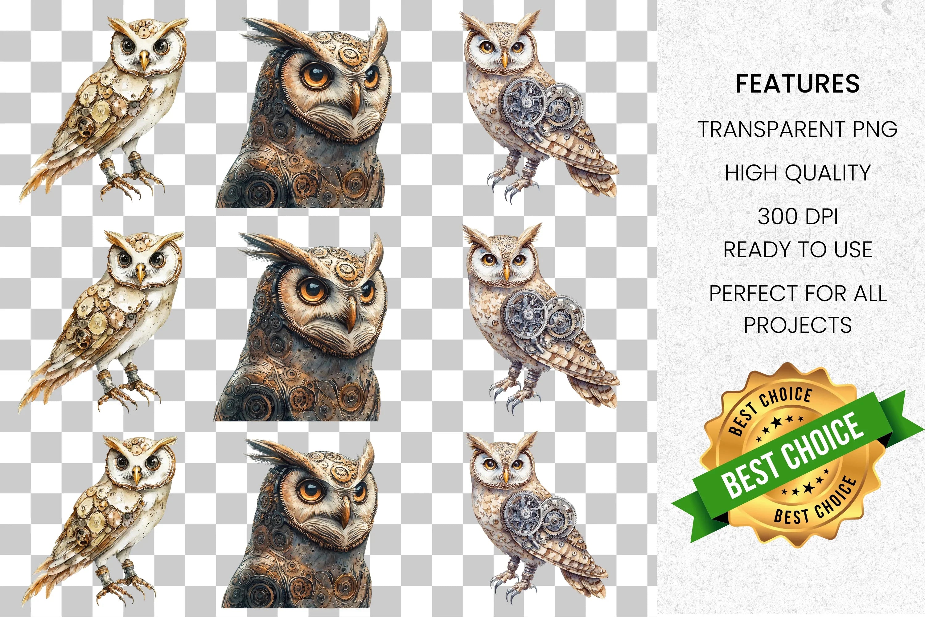 Majestic Owl Clipart Bundle
