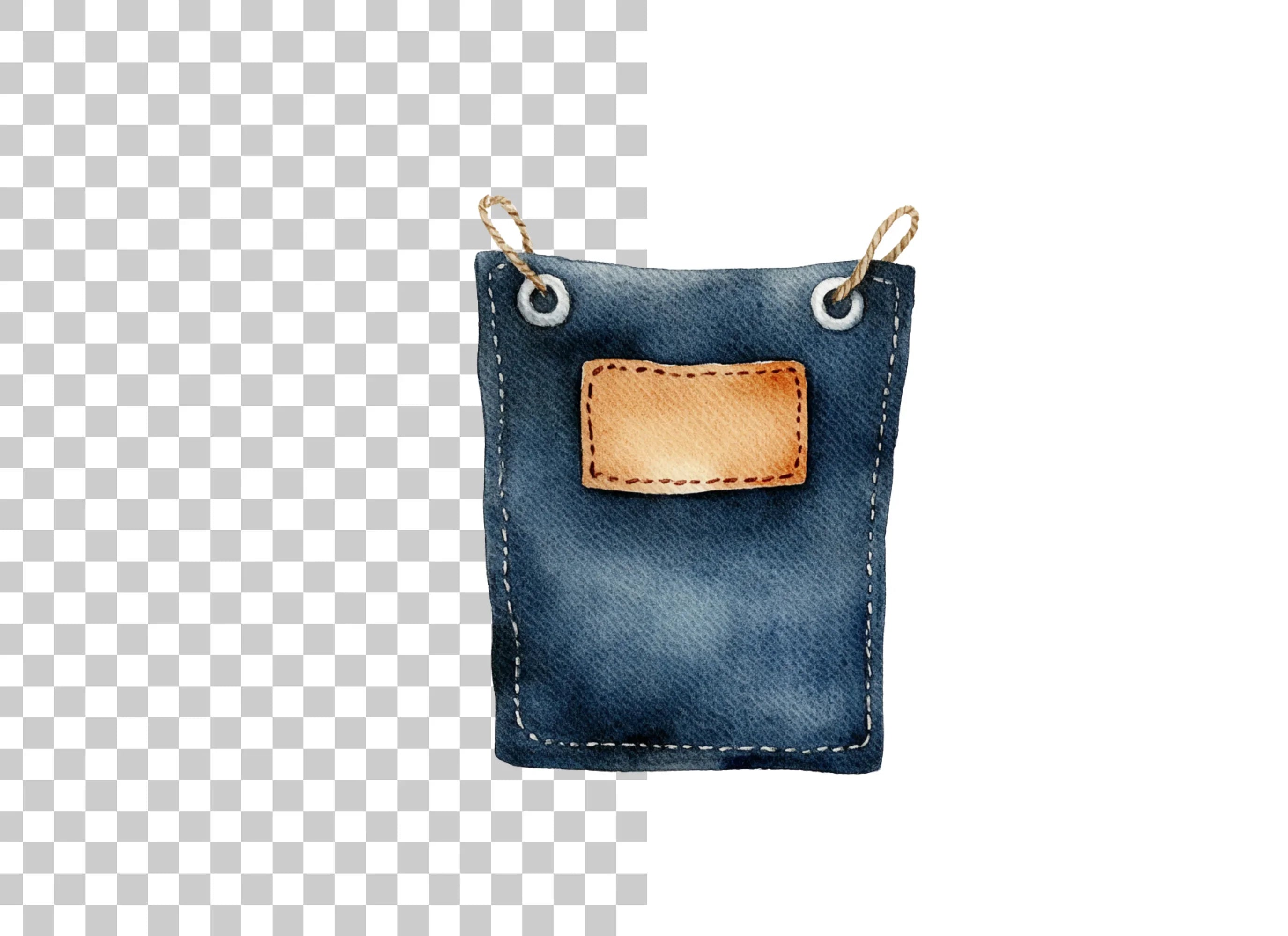 Denim Bag Apron Pocket Clipart Bundle