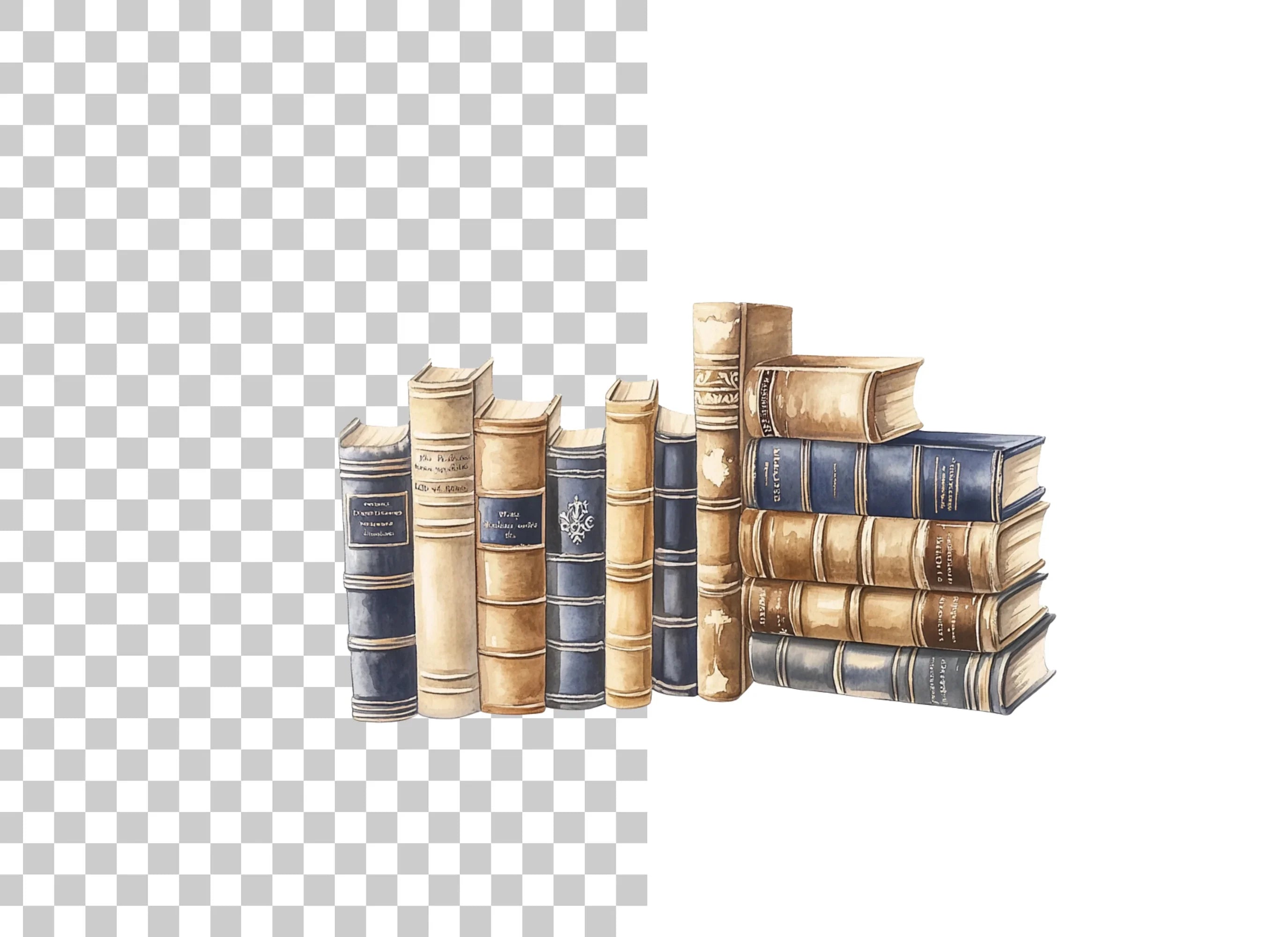 Vintage Book Stacks Clipart Bundle