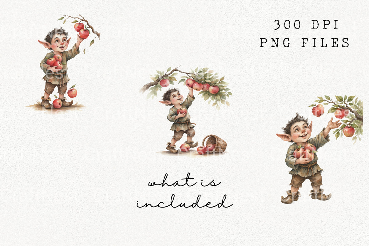 Playful Apple Picking Clipart Bundle