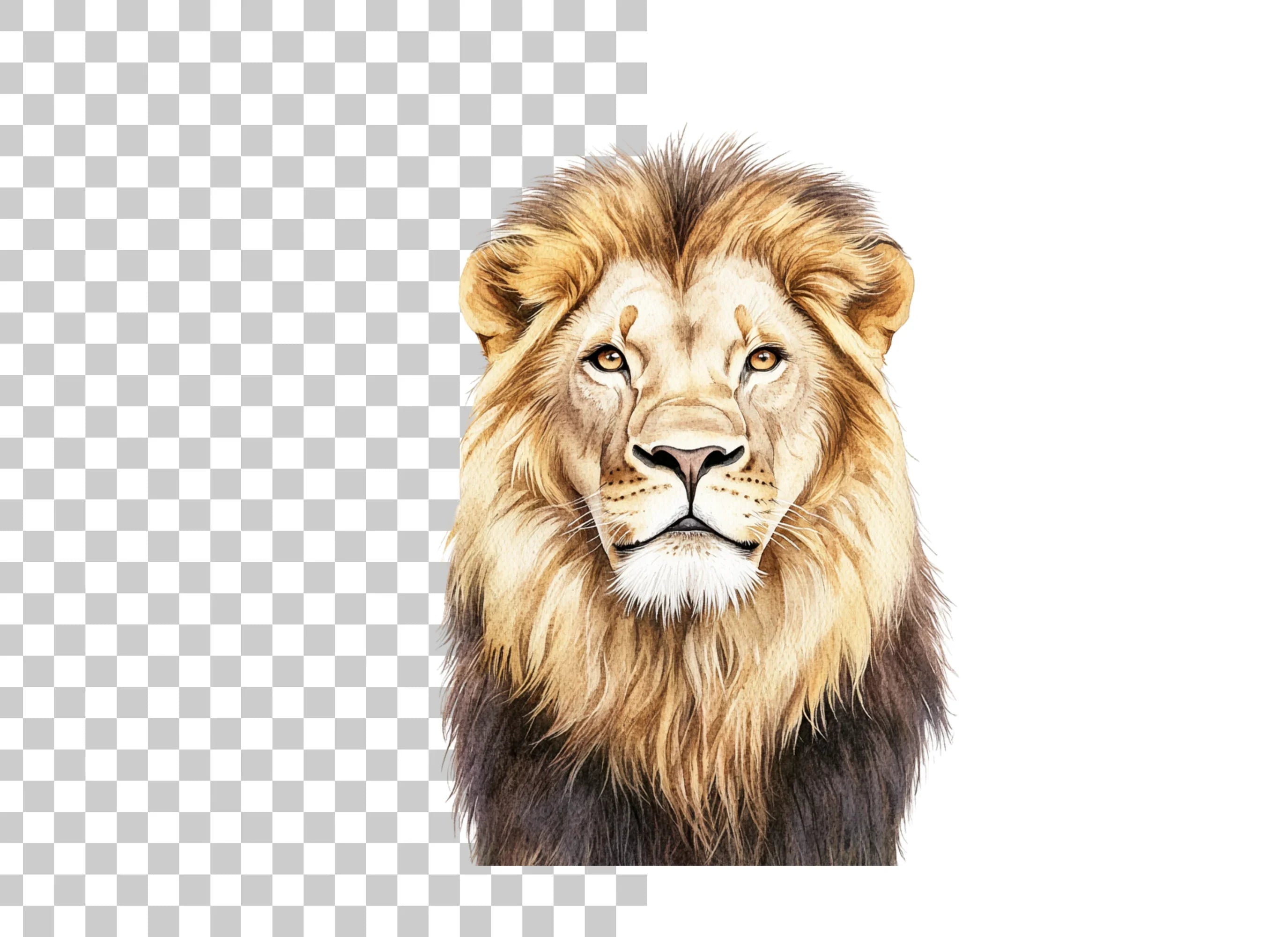 Regal Lion Head Clipart Bundle