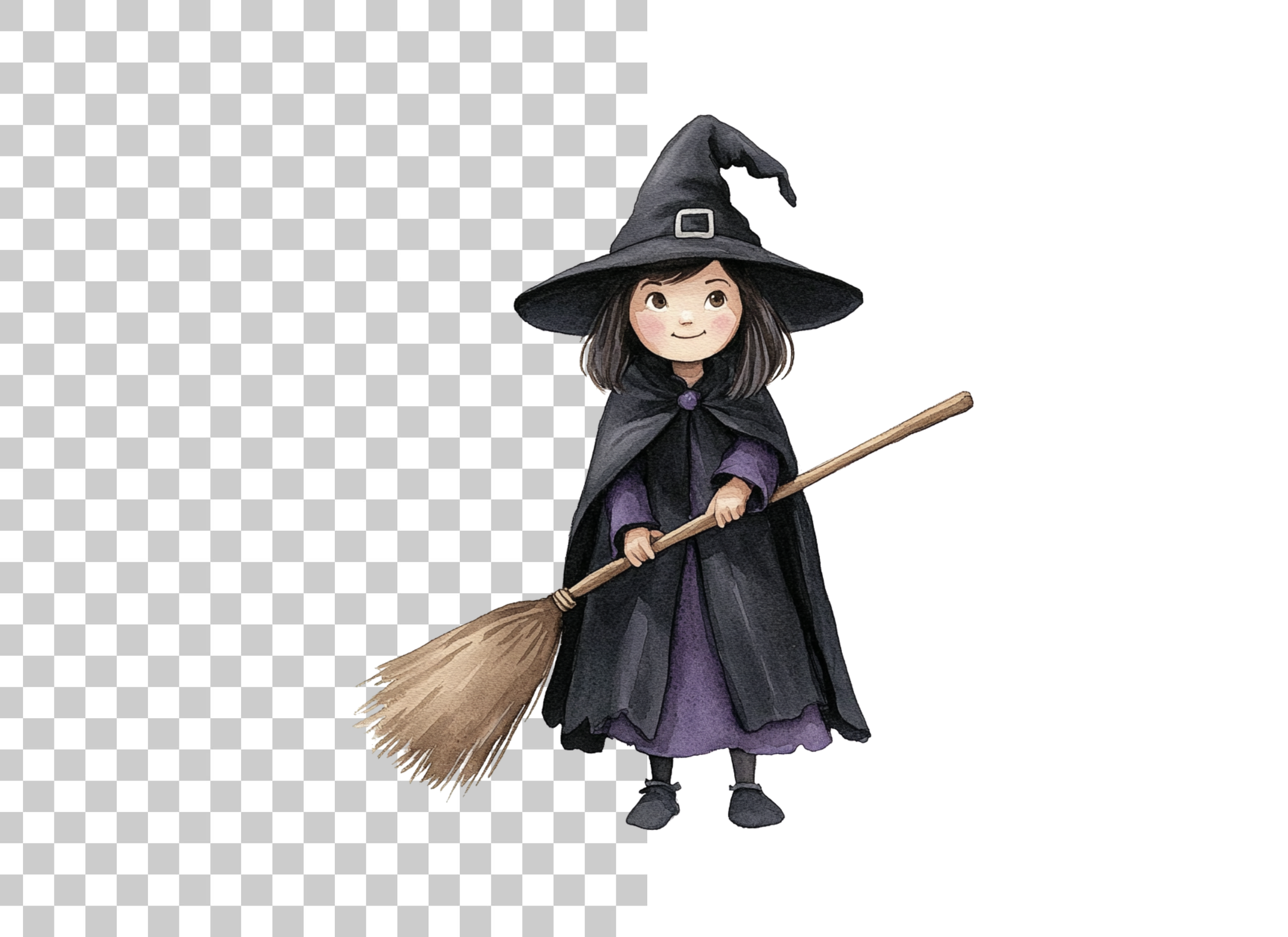 Cute Halloween Witch Clipart Bundle