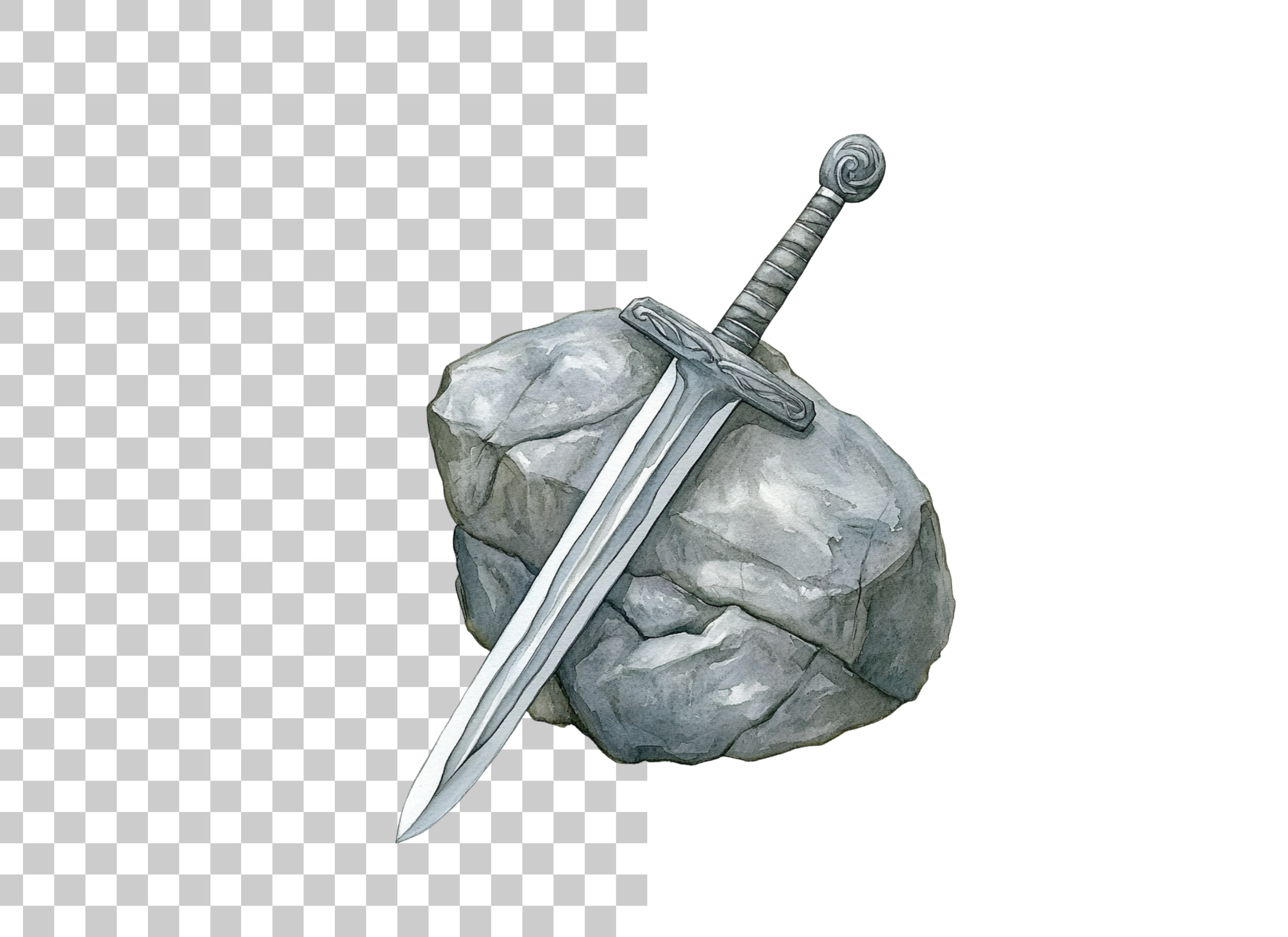 Excalibur Sword in Stone Clipart Bundle