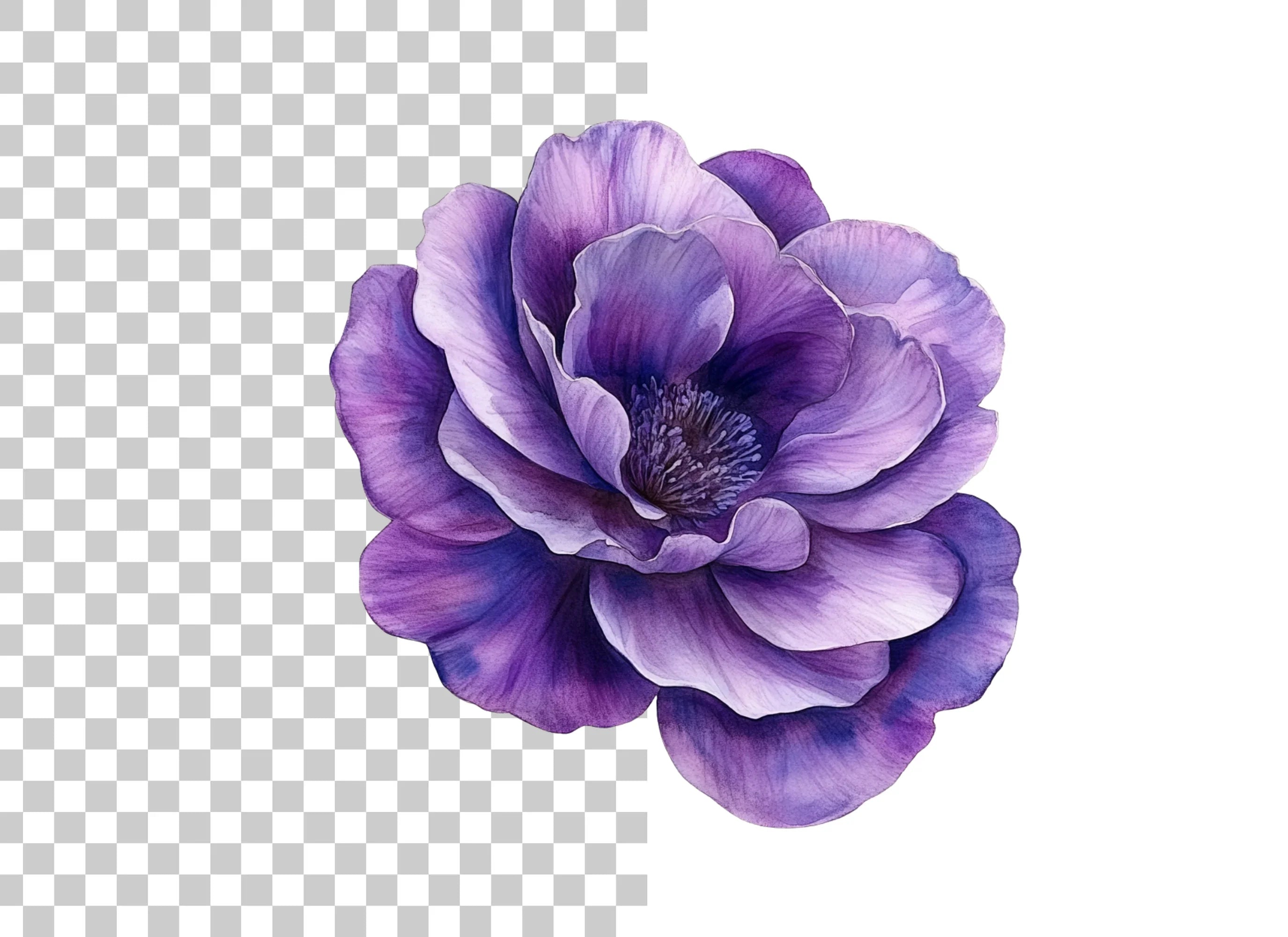 Vibrant Purple Floral Clipart Bundle