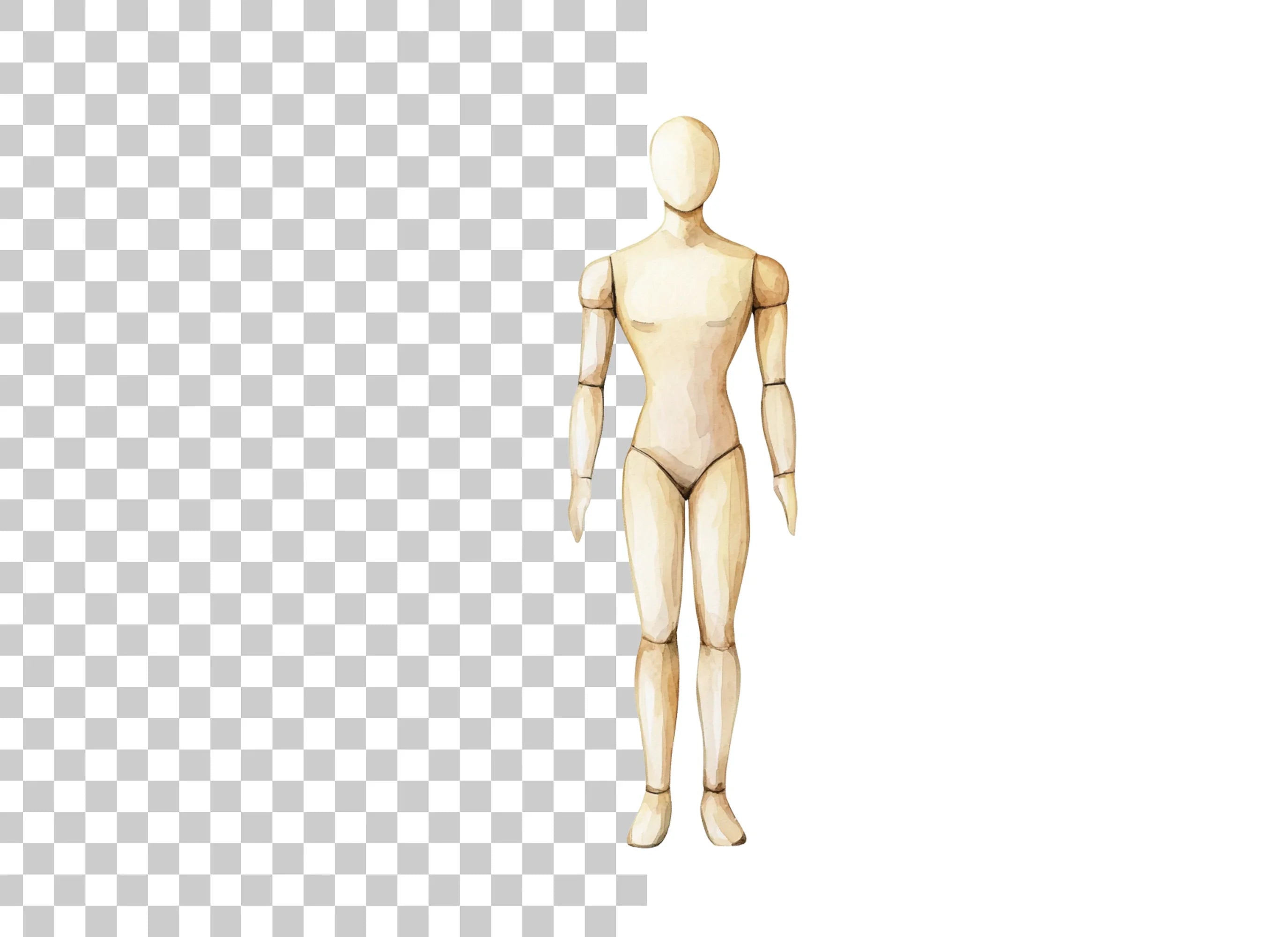 Articulated Wooden Mannequins Clipart Bundle