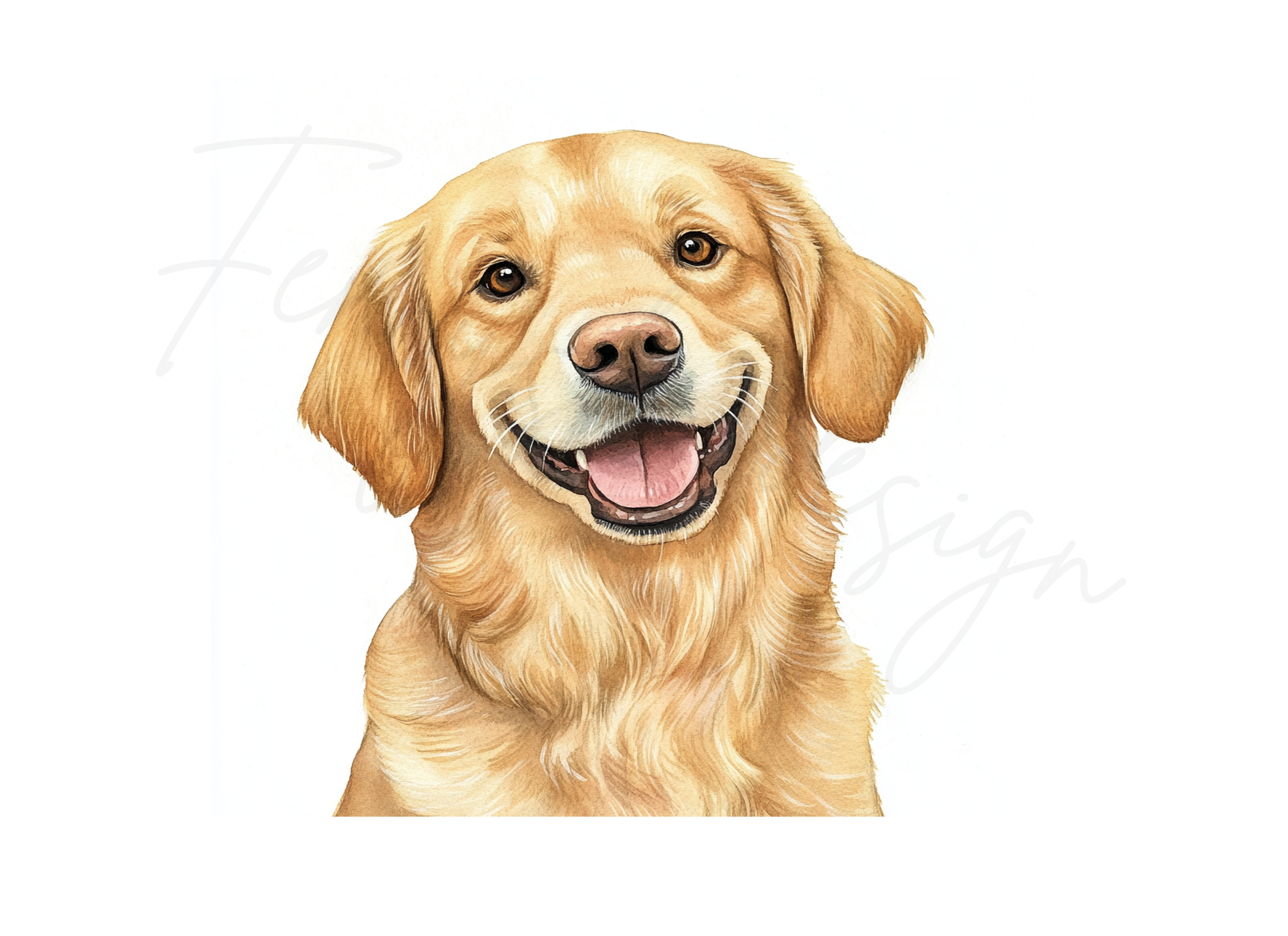 Happy Golden Retriever Face Clipart Bundle