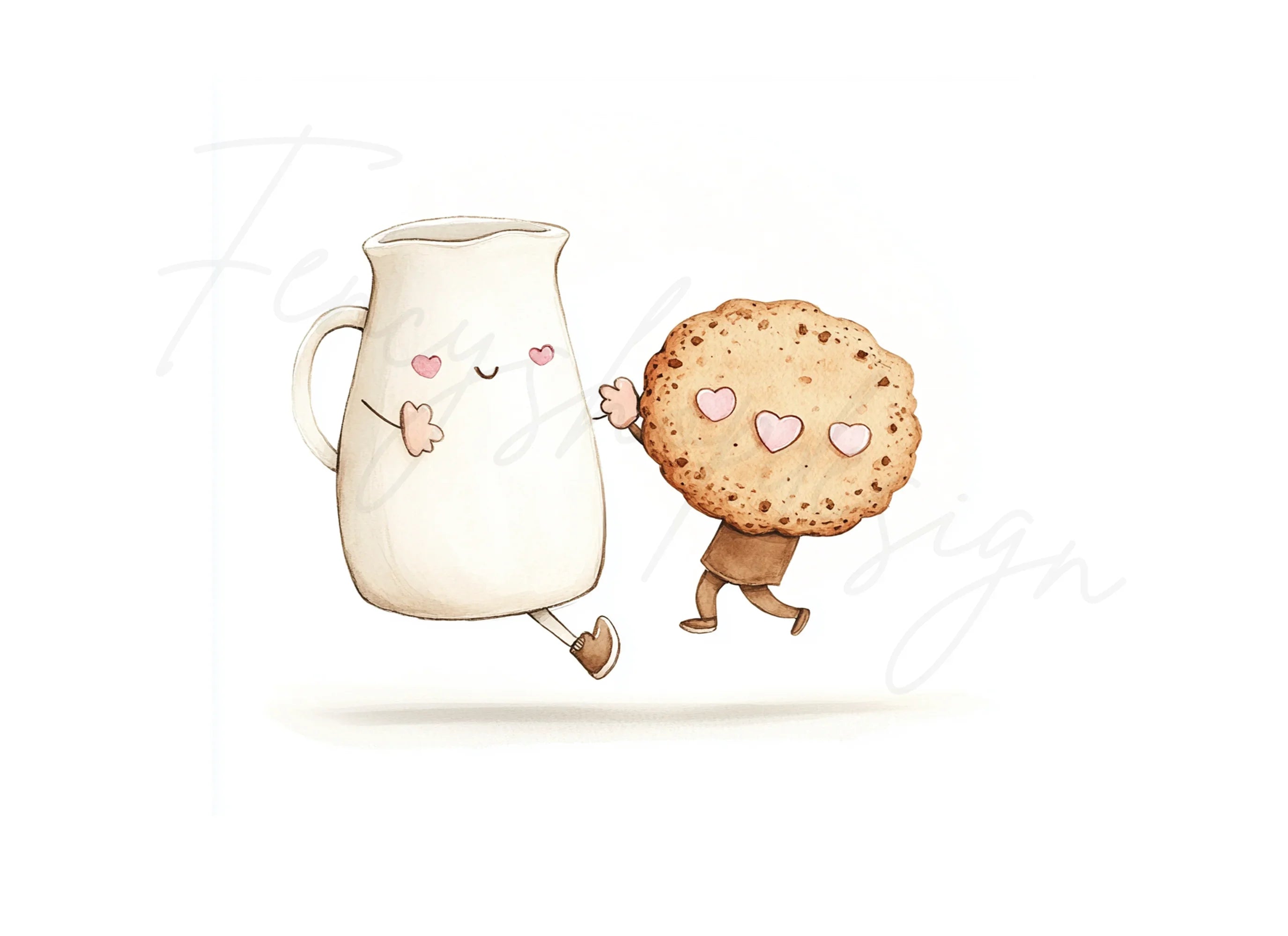 Playful Milk and Cookie Friends Clipart Bundle