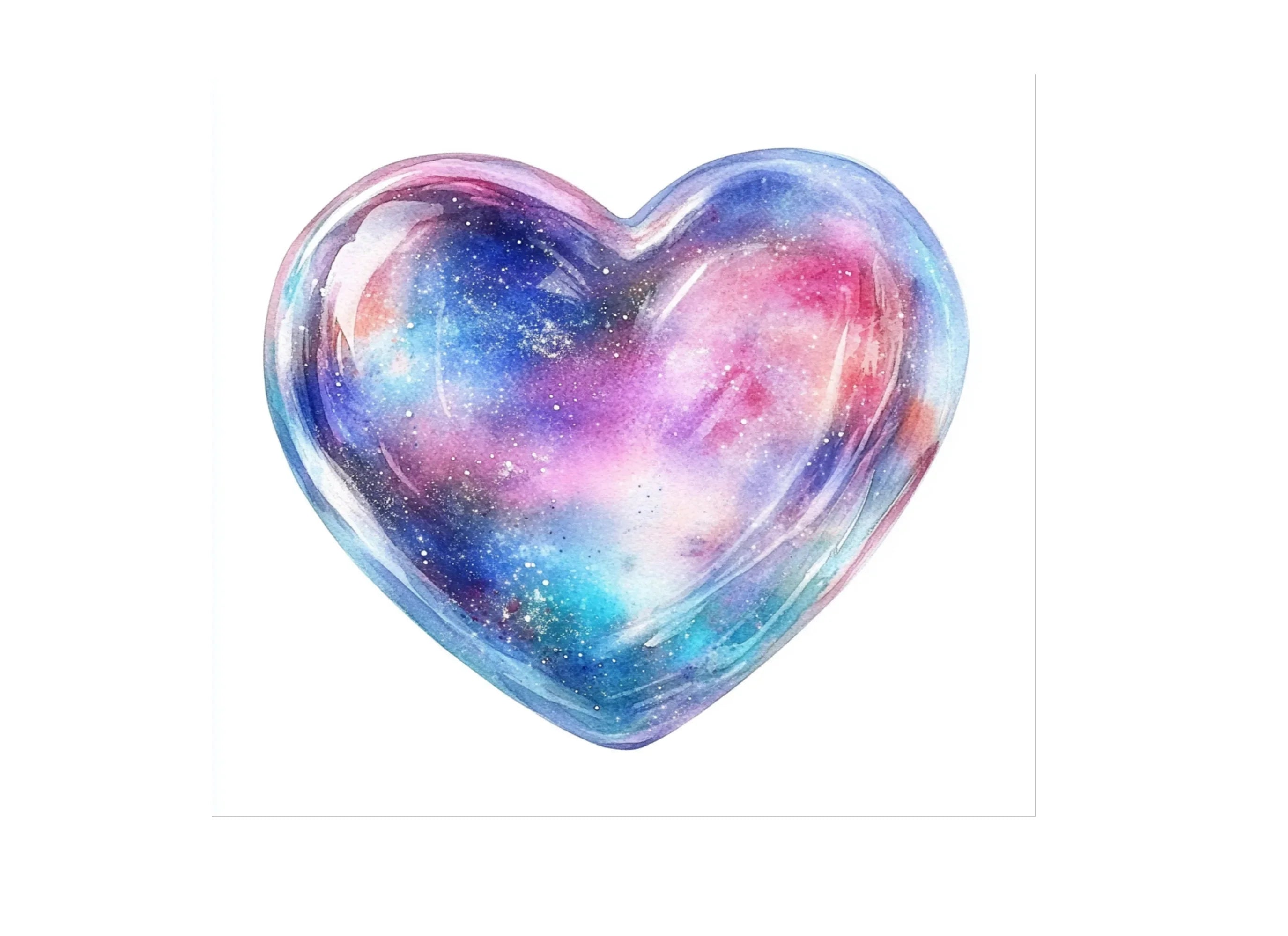 Pastel Galaxy Heart Clipart Bundle