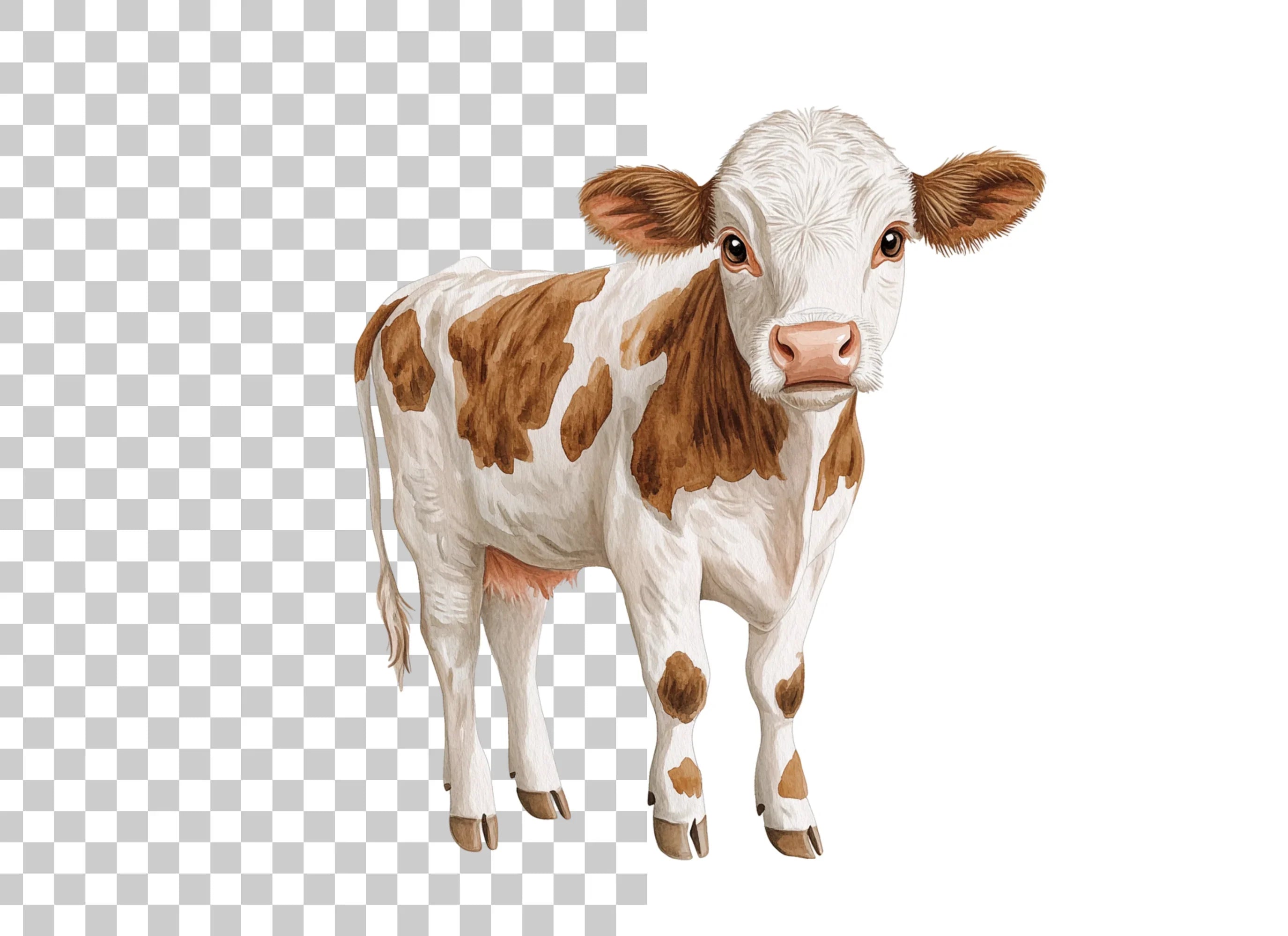 Cute Baby Cow Clipart Bundle