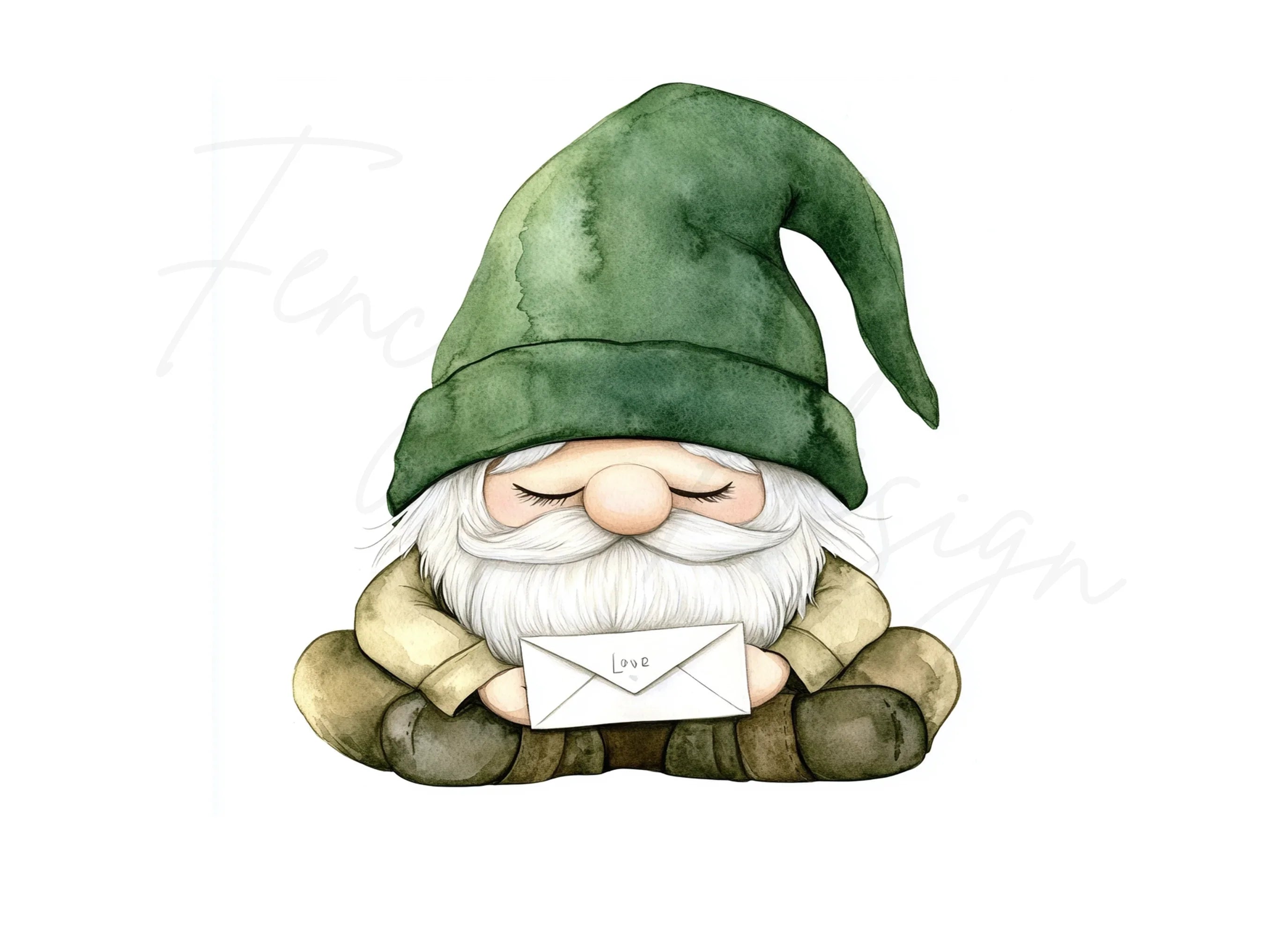 Cute Gnomes with Love Letters Clipart Bundle