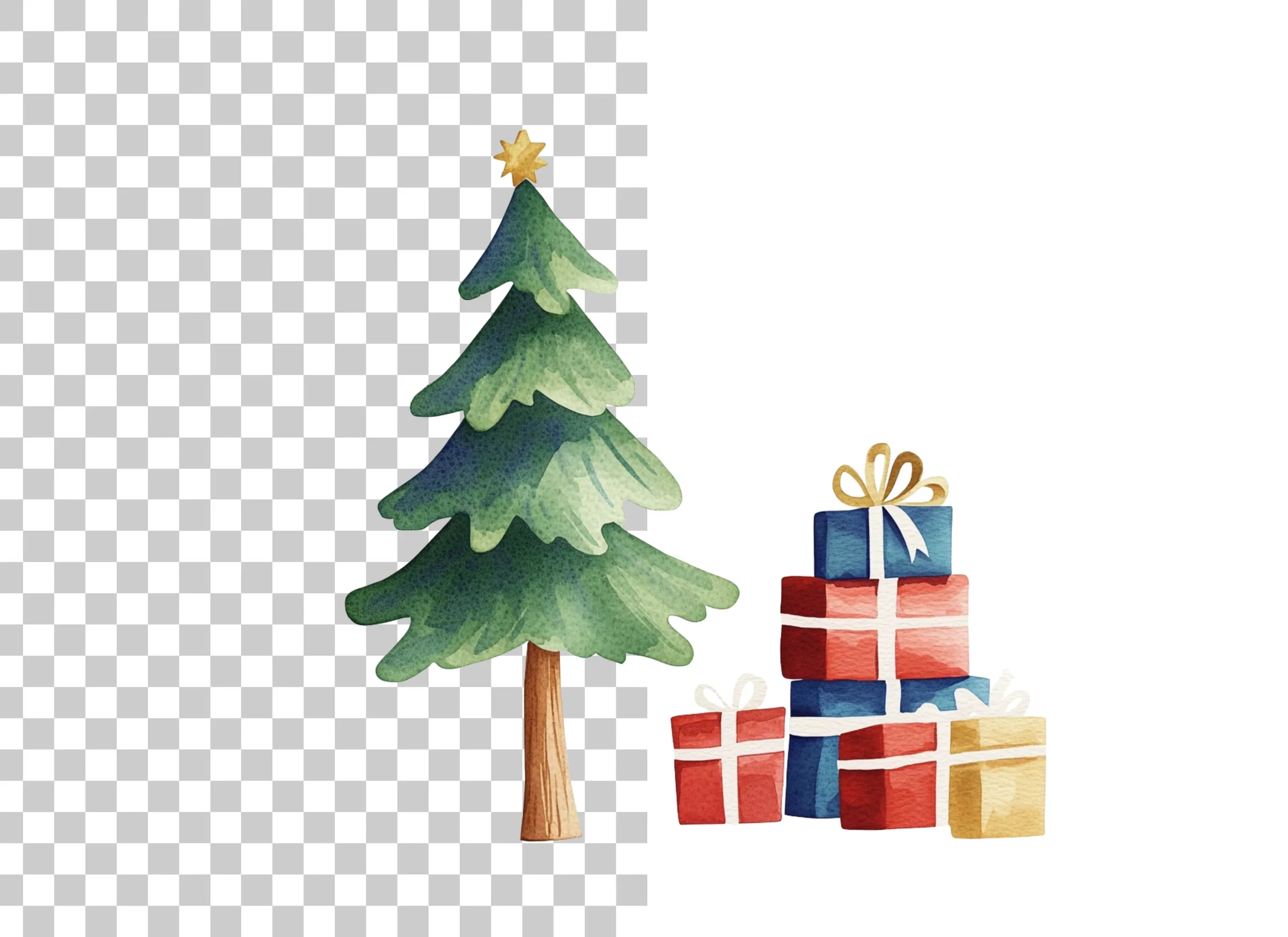 Christmas Trees Gifts Clipart Bundle