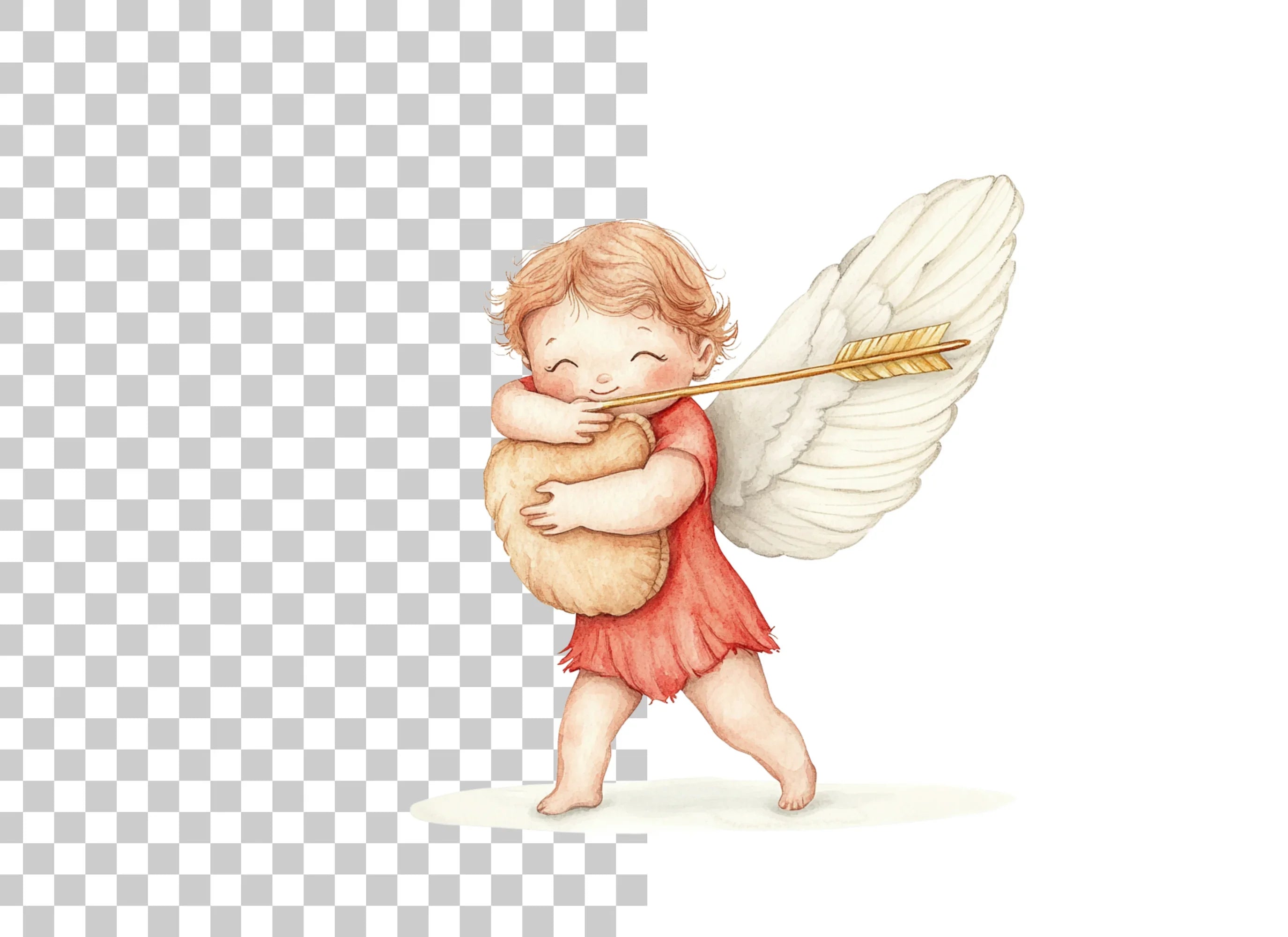 Playful Cupid with Bow and Arrow Clipart Bundle