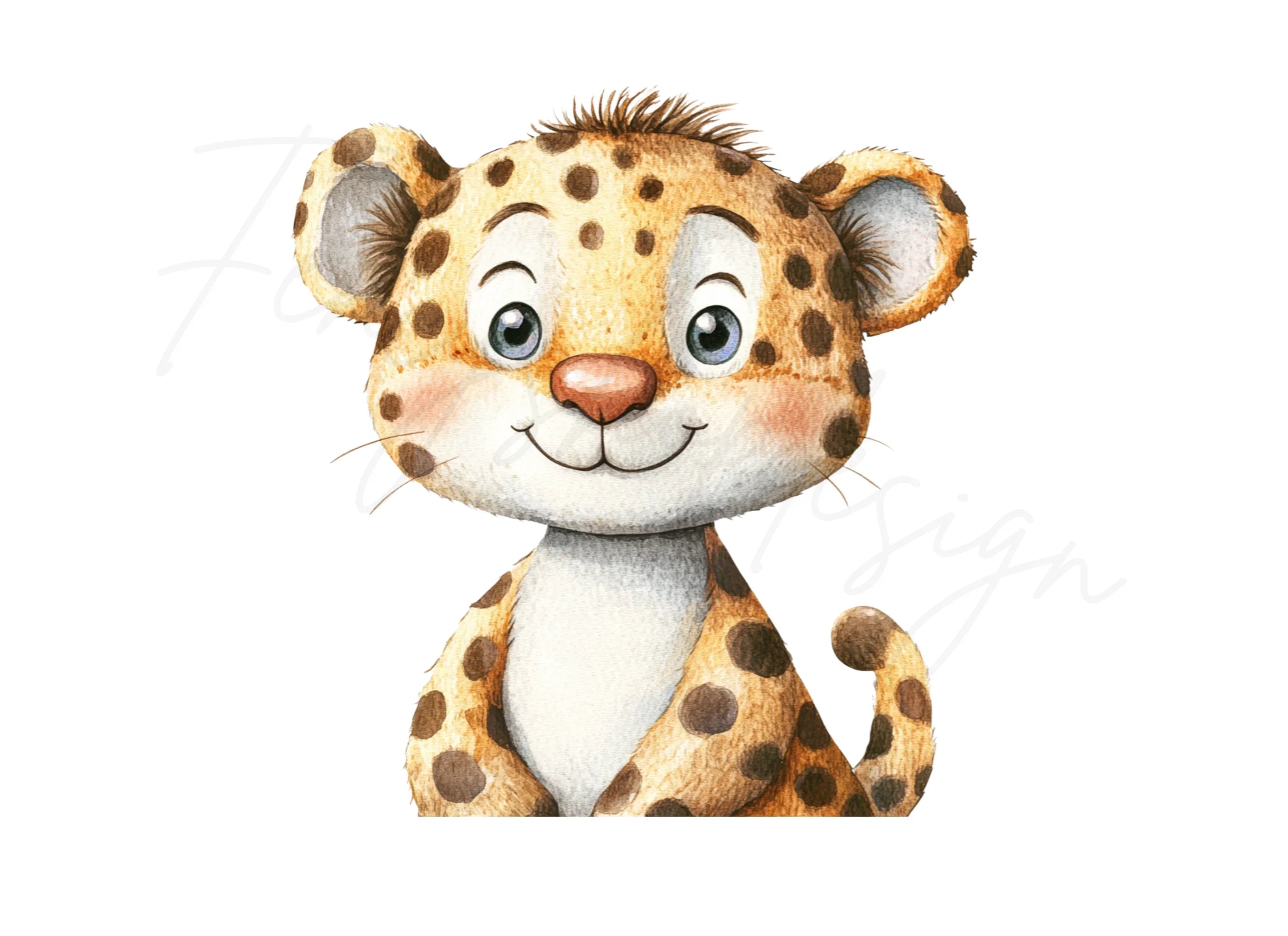 Cute Baby Leopard Clipart Bundle