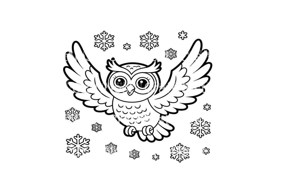 Cute Winter Owl Coloring Books