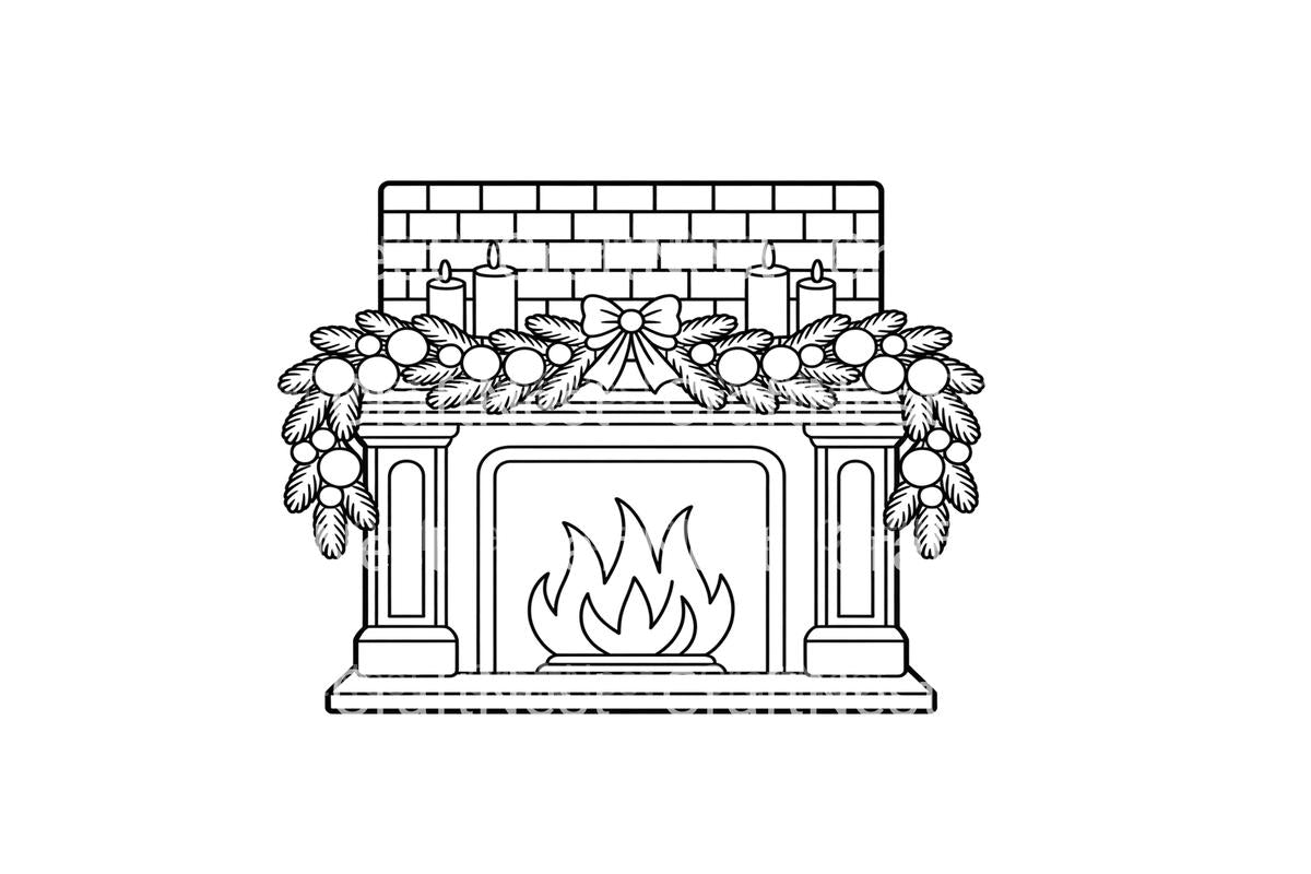 Christmas FireplacePage Coloring Books