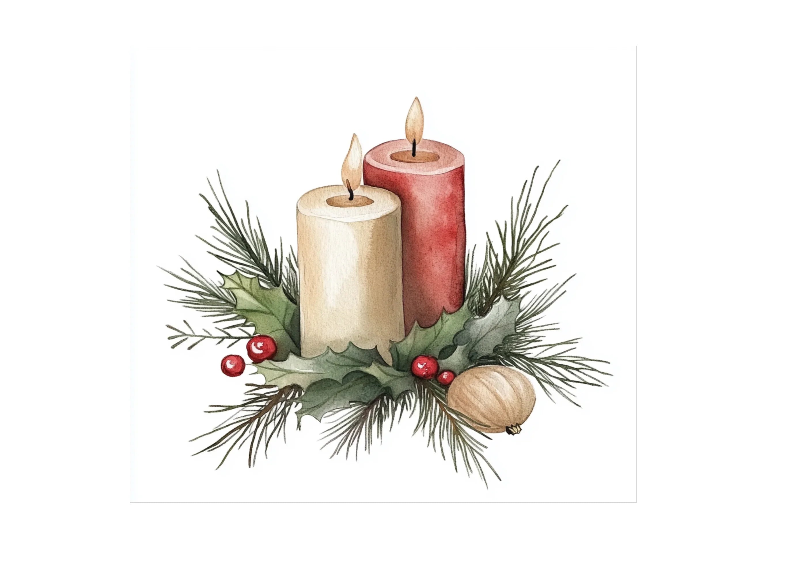 Christmas Candle Clipart Bundle