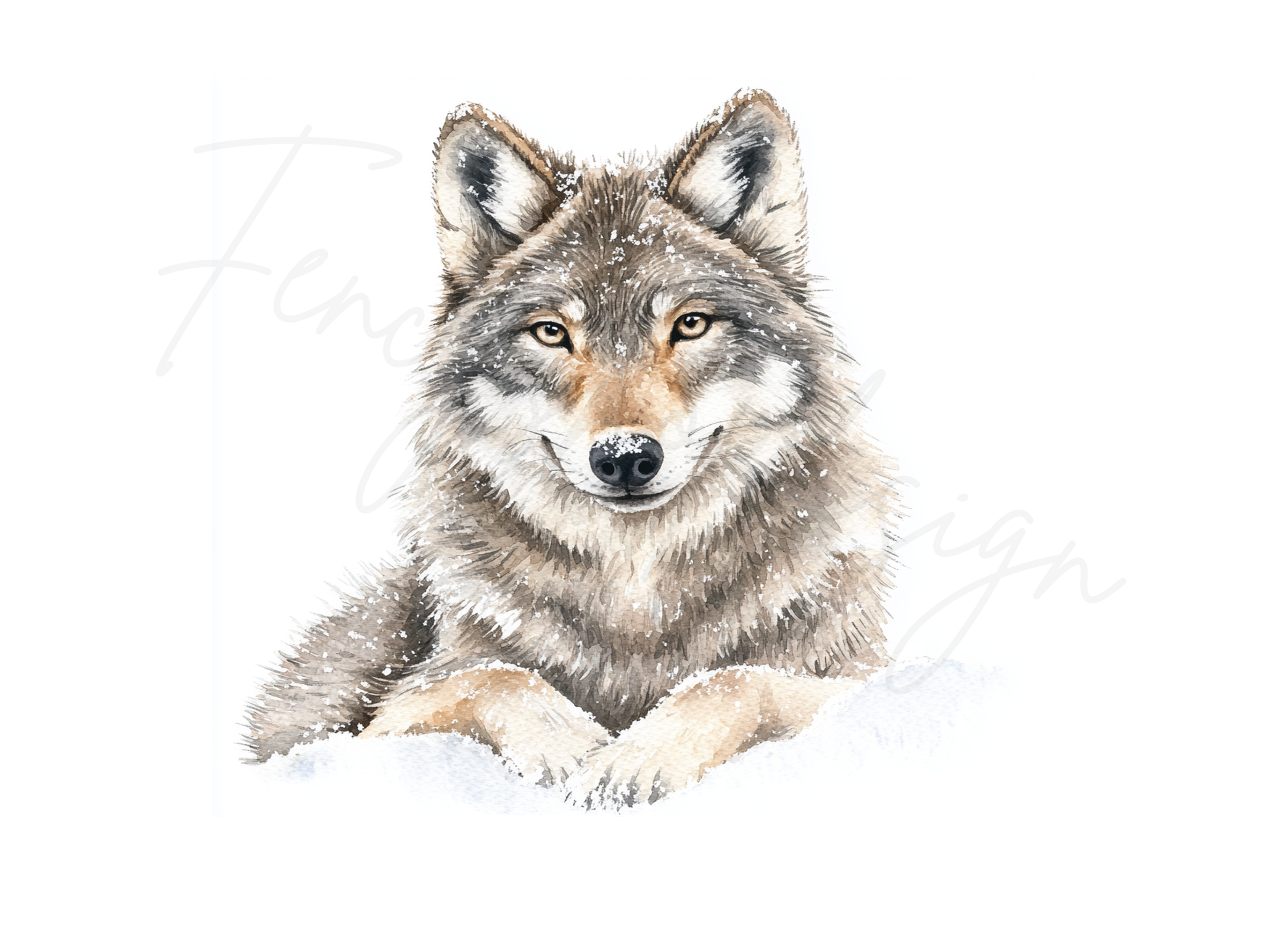 Wolf in Snow Clipart Bundle
