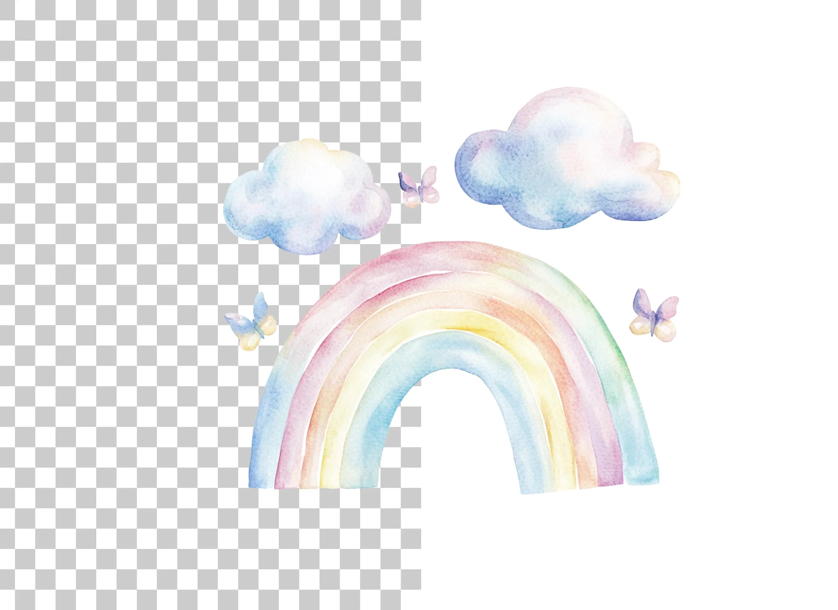 Rainbow Butterflies Clipart Bundle