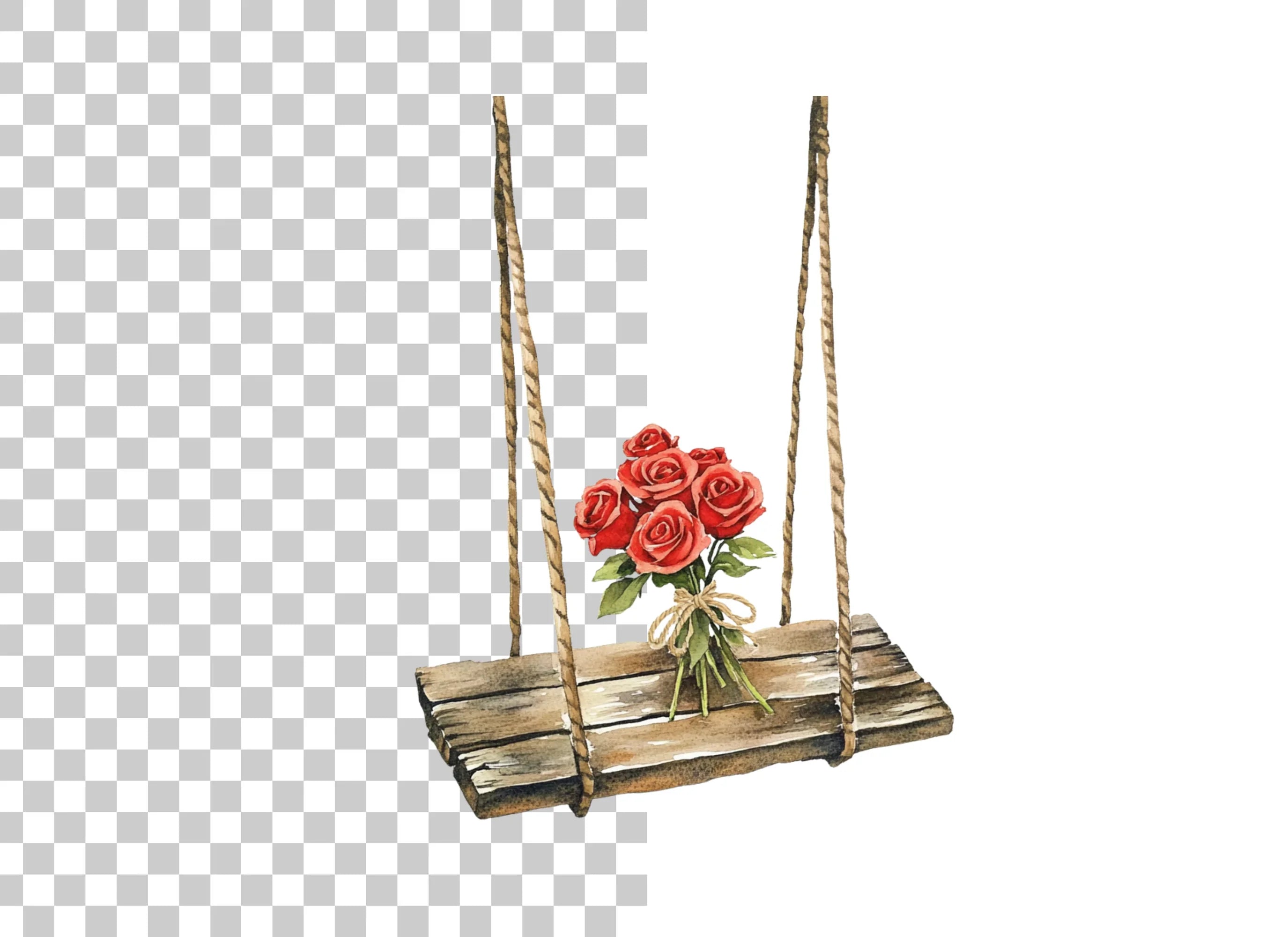 Romantic Rose Bouquet Swing Clipart Bundle