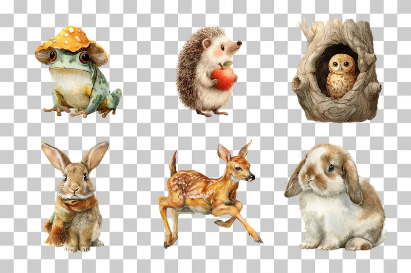 Woodland Animal Clip Art Bundle - CraftNest - Digital Crafting and Art