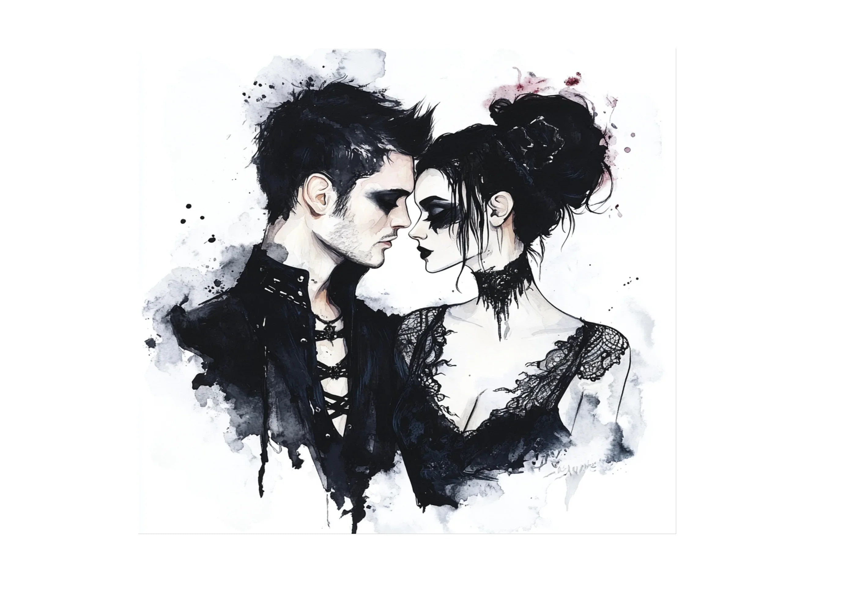 Dark Fantasy Love Story Illustrations Clipart Bundle