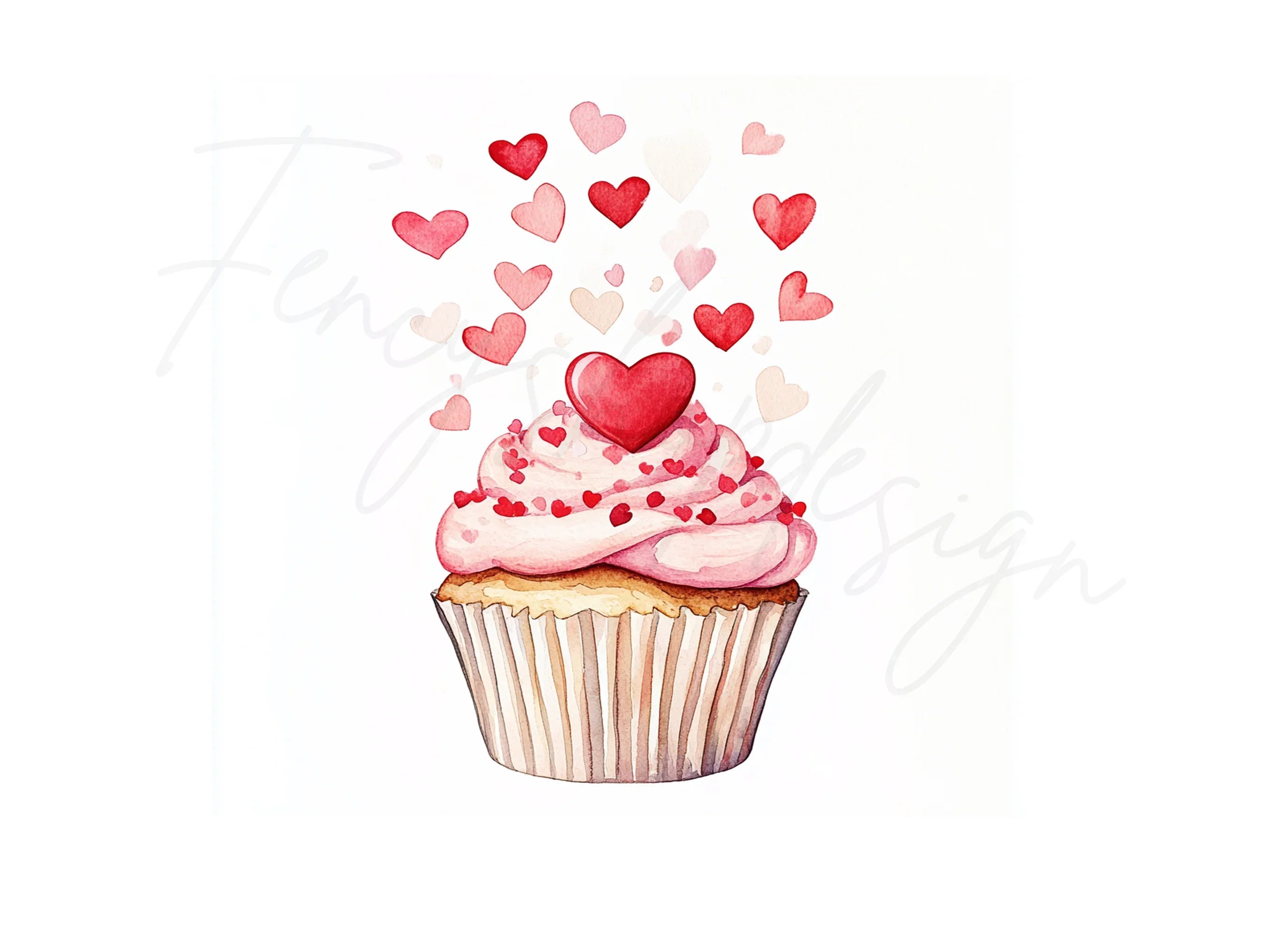 Valentine's Day Cupcake Clipart Bundle