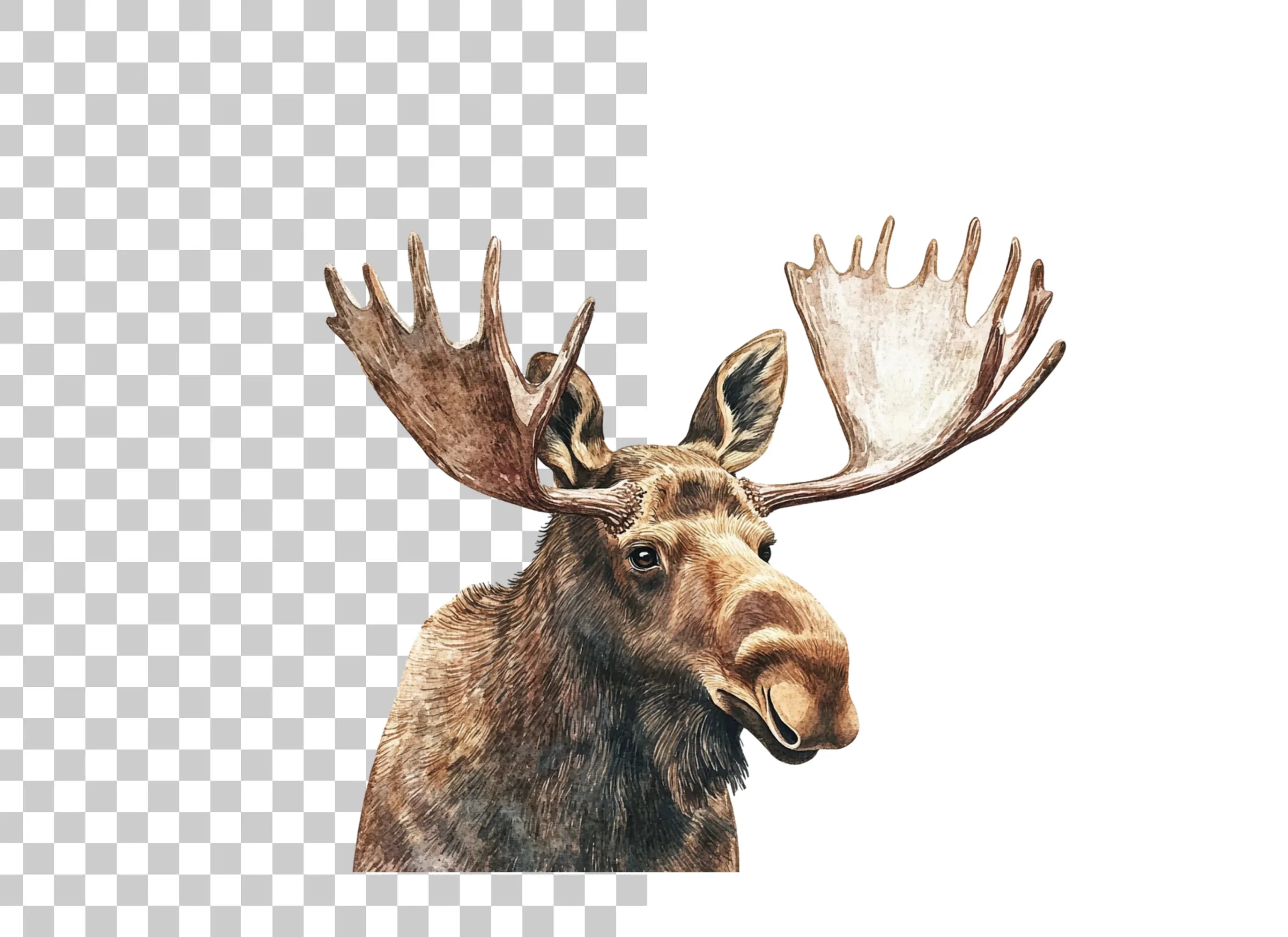 Majestic Moose Head Clipart Bundle