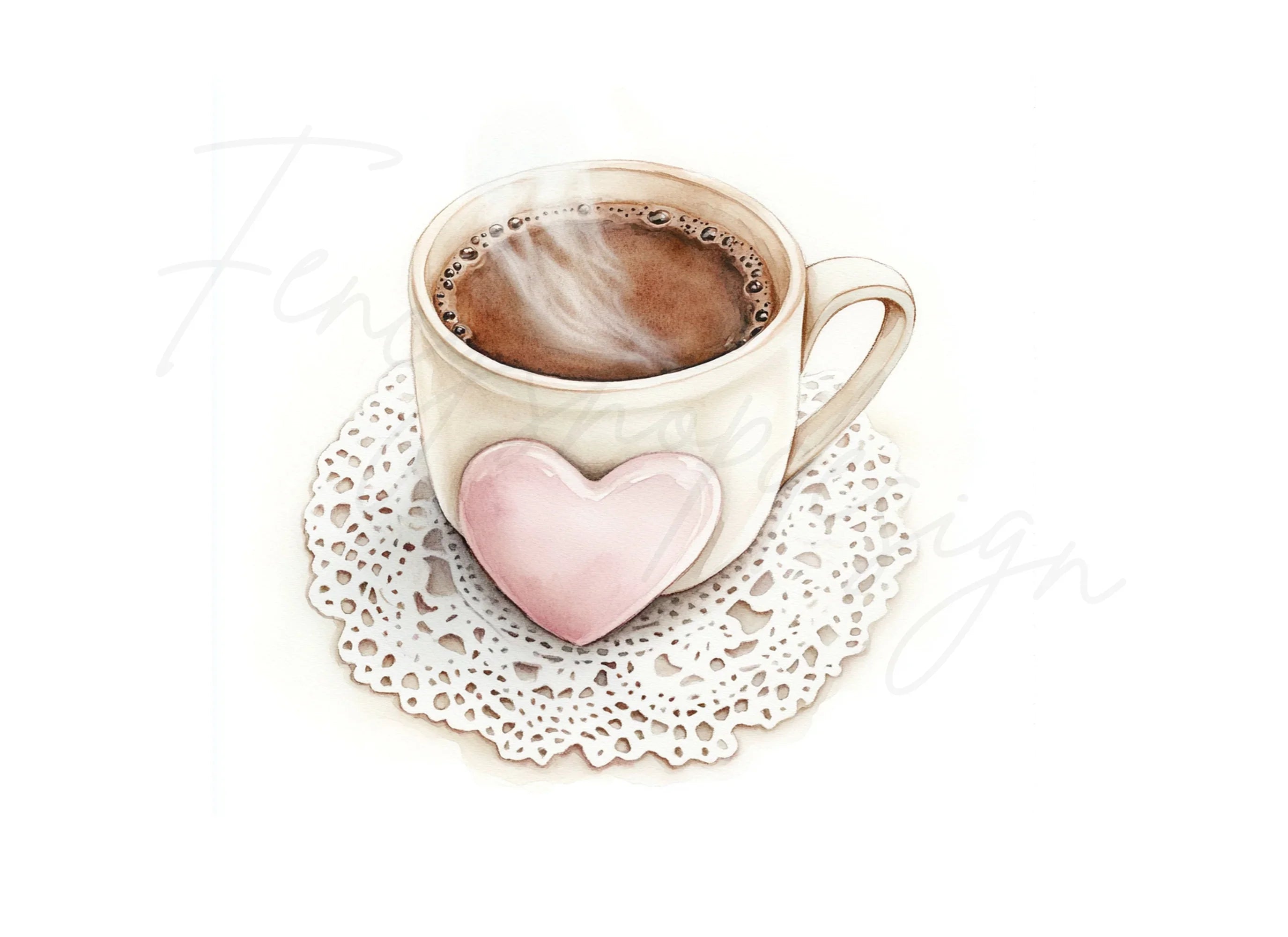 Heart Coffee Cups Clipart Bundle