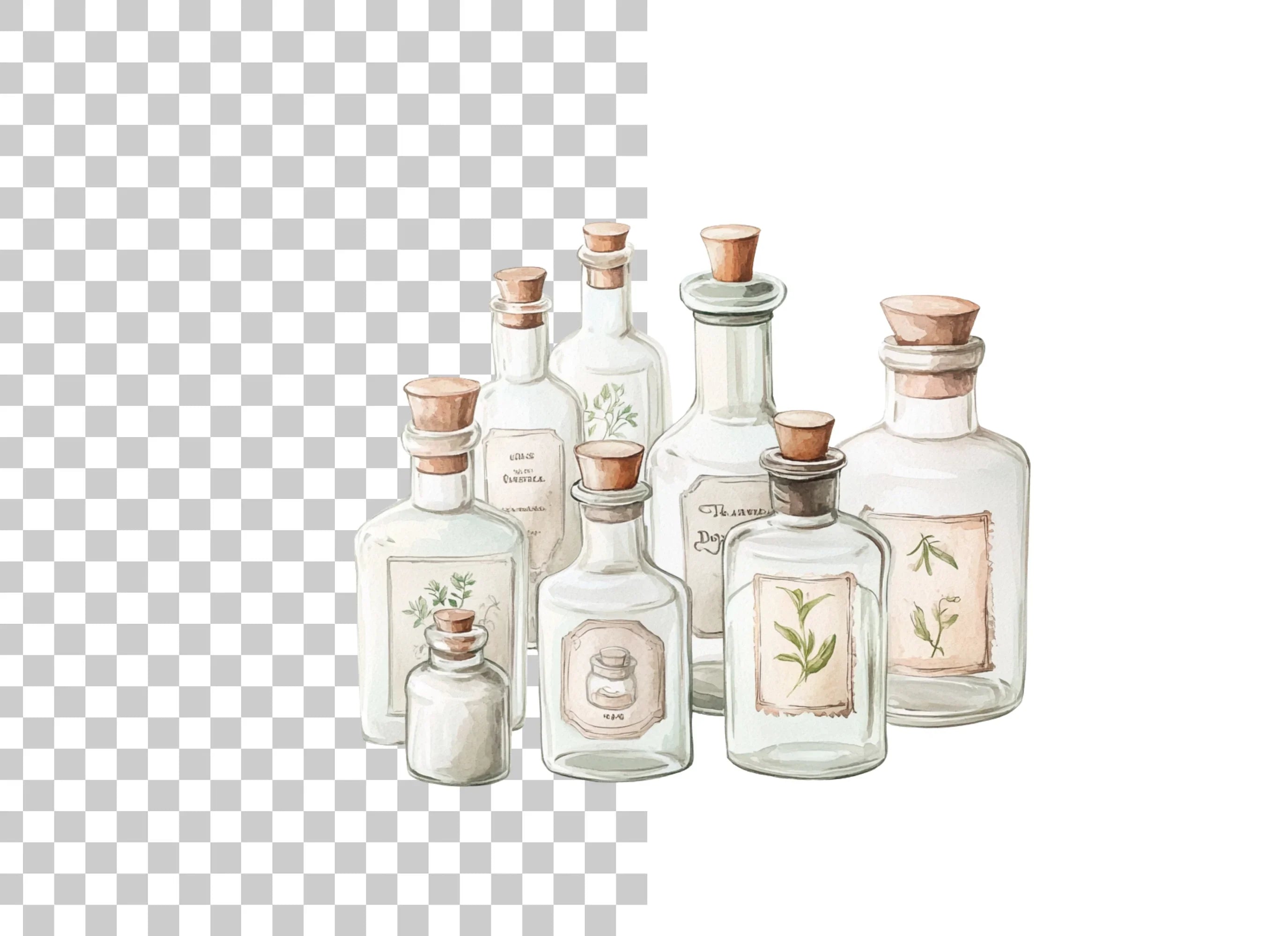 Apothecary Bottles Clipart Bundle