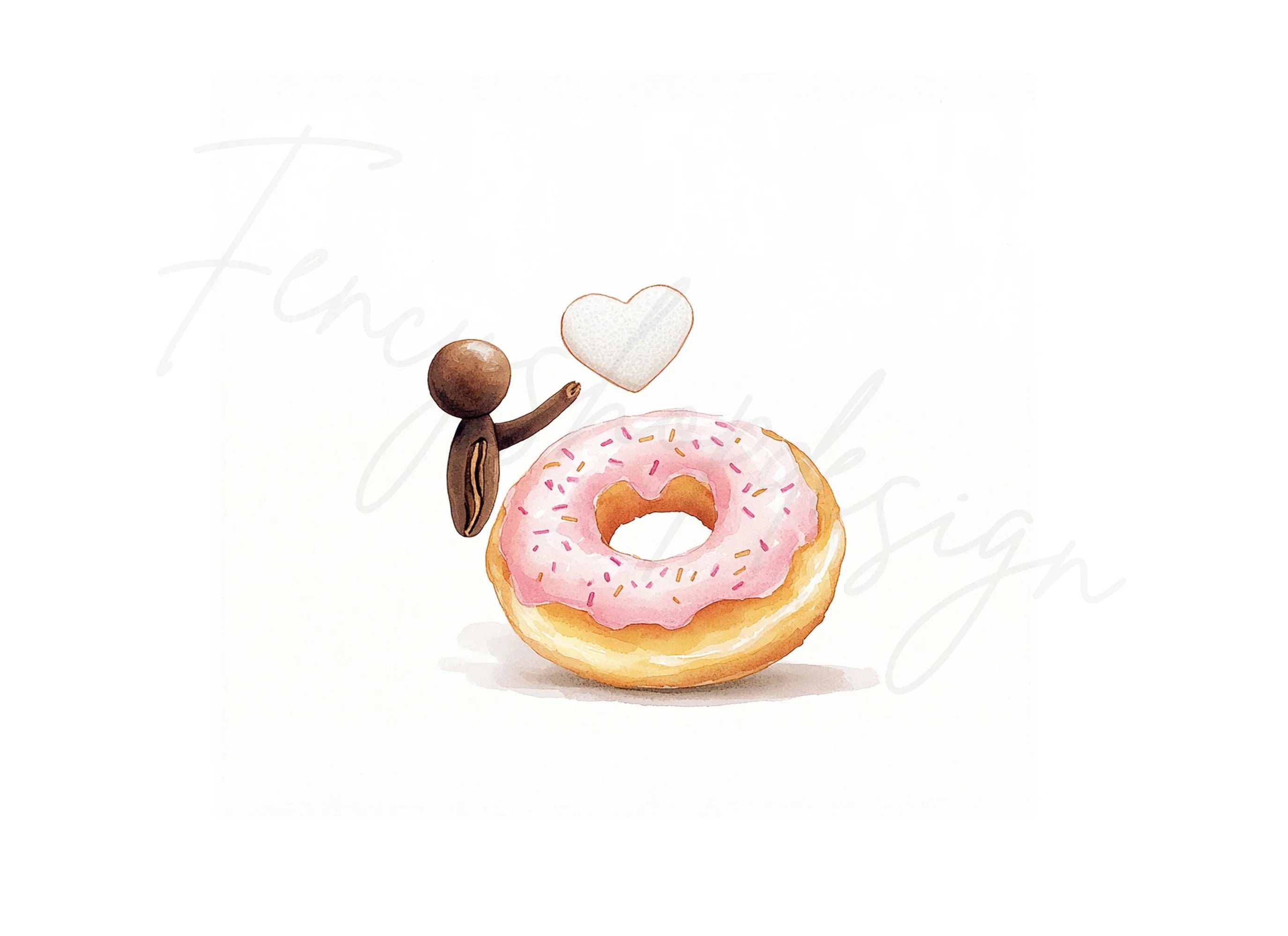 Cute Coffee Bean Donut Clipart Bundle