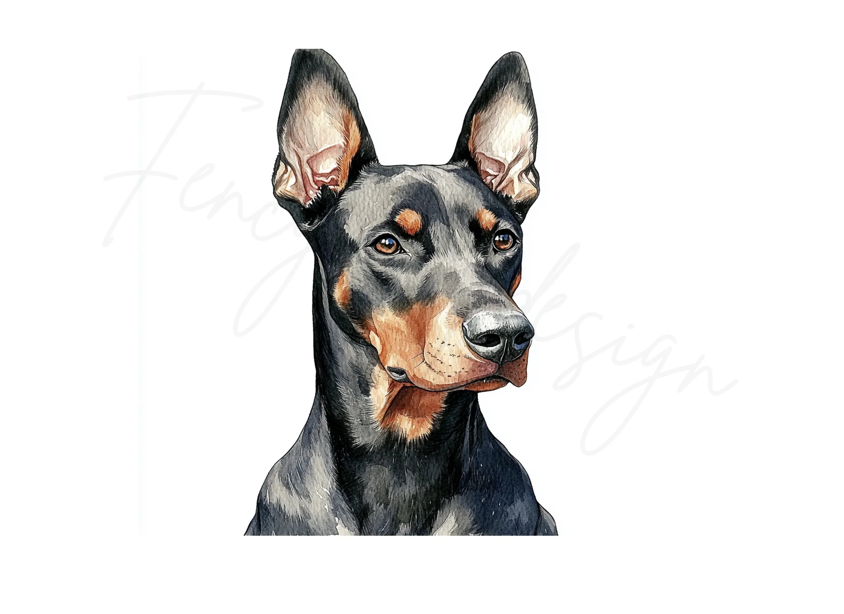 Doberman Pinscher Dog Clipart Bundle