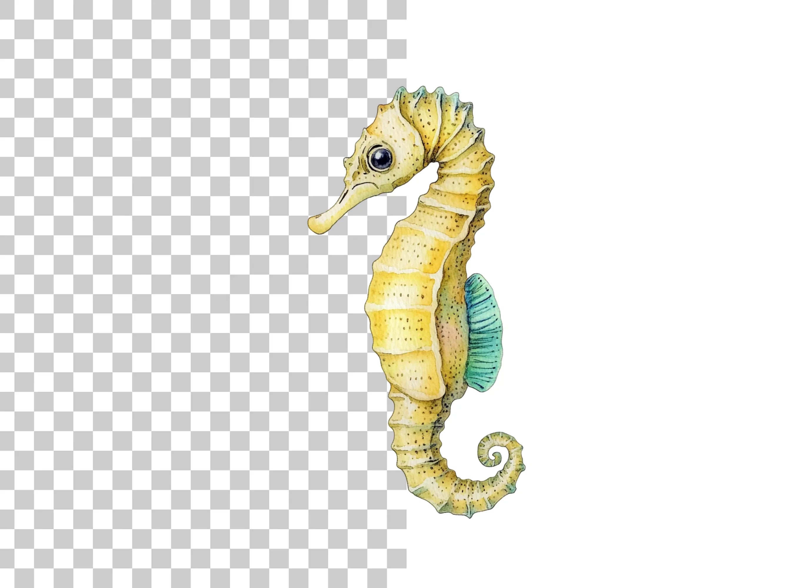 Yellow Seahorse Clipart Bundle