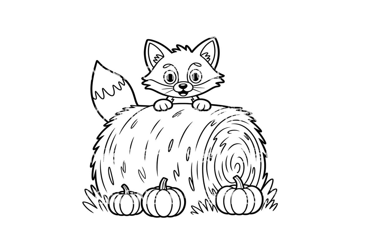 Autumn Fox and Pumpkins Coloring Books