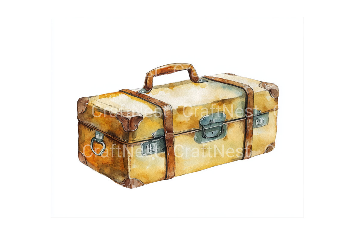 Vintage Suitcase Clipart Bundle